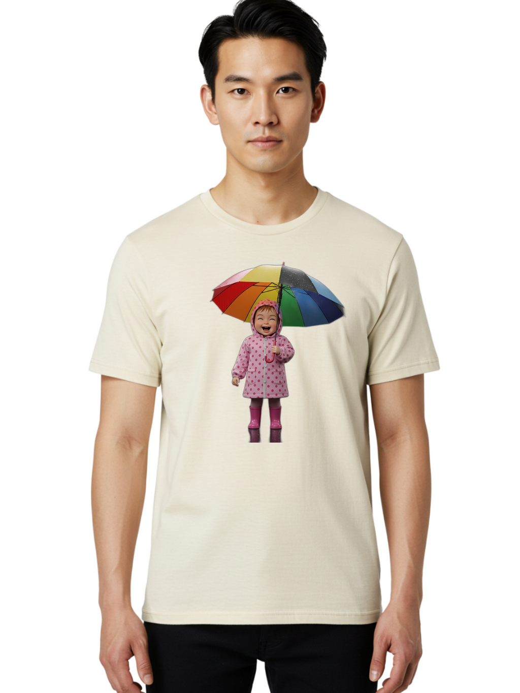 Little-Girl-With-Rainbow-Umbrella Men'S Graphic Tee, 100% Cotton, Comfortable Casual Summer Wear, Machine Washable, Vintage Camera, Old Camera, Antique Camera, Black Camera, Classic Photography, Photography Equipment, Nostalgic Device, Bao608