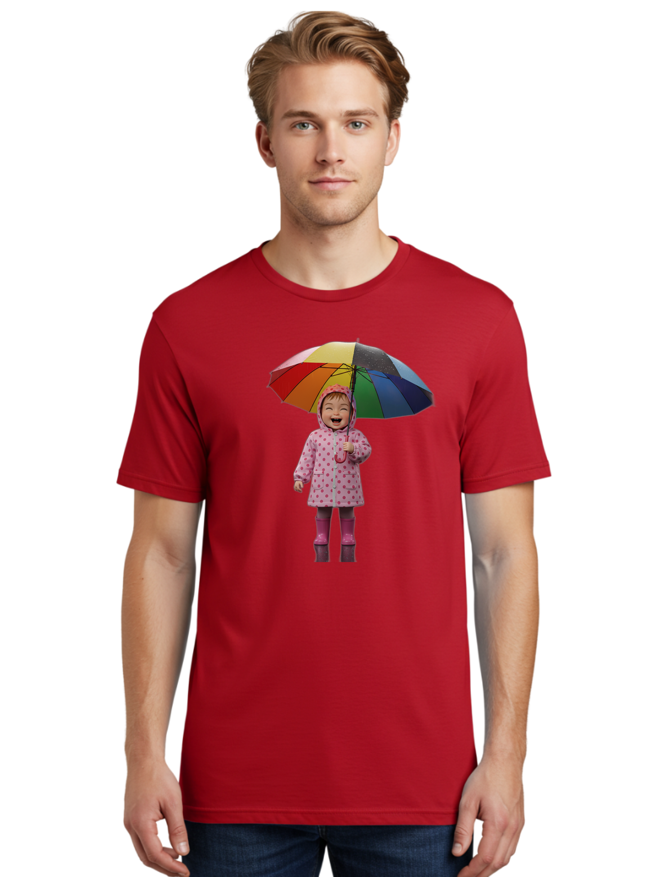 Little-Girl-With-Rainbow-Umbrella Men'S Graphic Tee, 100% Cotton, Comfortable Casual Summer Wear, Machine Washable, Vintage Camera, Old Camera, Antique Camera, Black Camera, Classic Photography, Photography Equipment, Nostalgic Device, Bao608