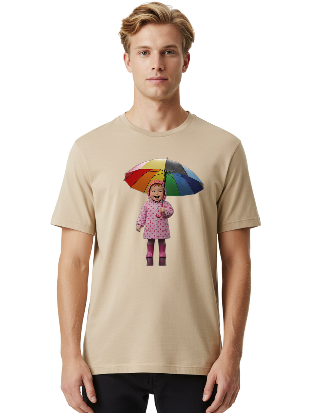 Little-Girl-With-Rainbow-Umbrella Men'S Graphic Tee, 100% Cotton, Comfortable Casual Summer Wear, Machine Washable, Vintage Camera, Old Camera, Antique Camera, Black Camera, Classic Photography, Photography Equipment, Nostalgic Device, Bao608