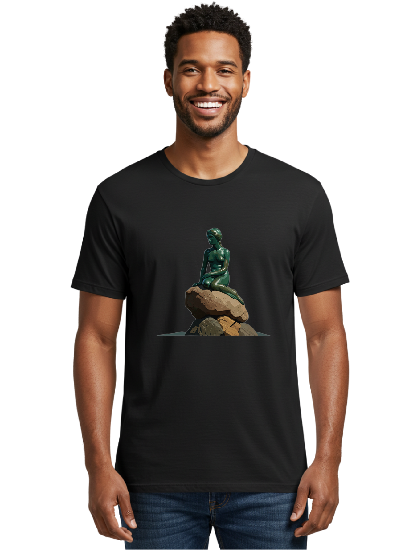 Little-Mermaid-Statue Men'S Graphic Tee, 100% Cotton, Comfortable Casual Summer Wear, Machine Washable, Vintage Camera, Old Camera, Antique Camera, Black Camera, Classic Photography, Photography Equipment, Nostalgic Device, Film Camera, Bao609