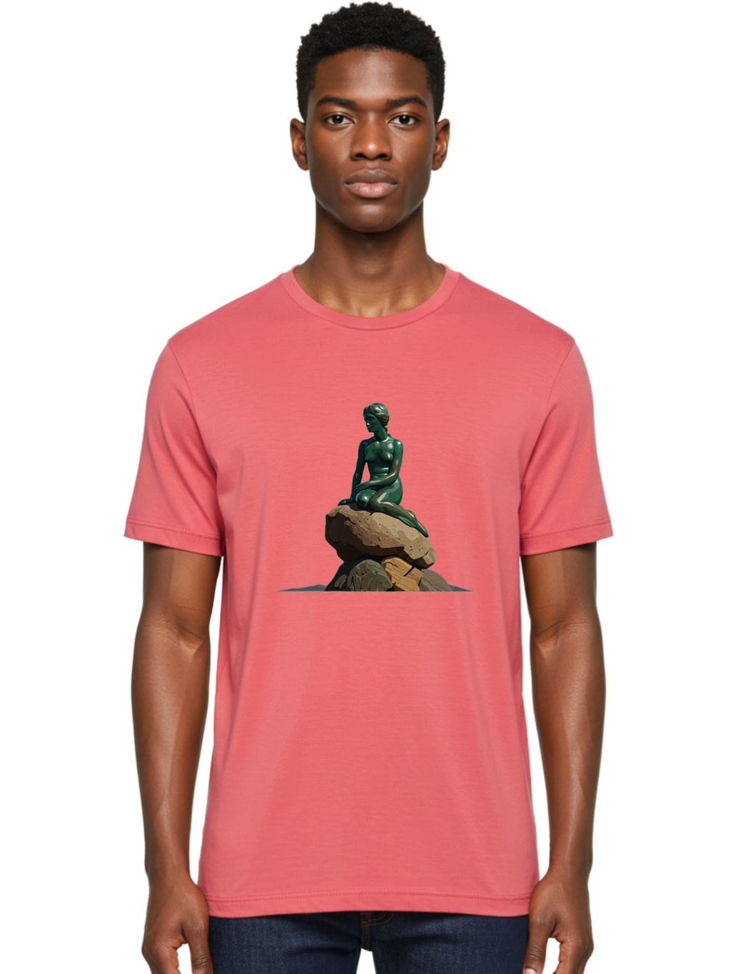 Little-Mermaid-Statue Men'S Graphic Tee, 100% Cotton, Comfortable Casual Summer Wear, Machine Washable, Vintage Camera, Old Camera, Antique Camera, Black Camera, Classic Photography, Photography Equipment, Nostalgic Device, Film Camera, Bao609
