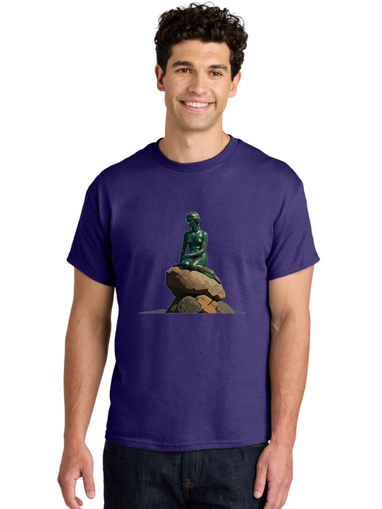 Little-Mermaid-Statue Men'S Graphic Tee, 100% Cotton, Comfortable Casual Summer Wear, Machine Washable, Vintage Camera, Old Camera, Antique Camera, Black Camera, Classic Photography, Photography Equipment, Nostalgic Device, Film Camera, Bao609