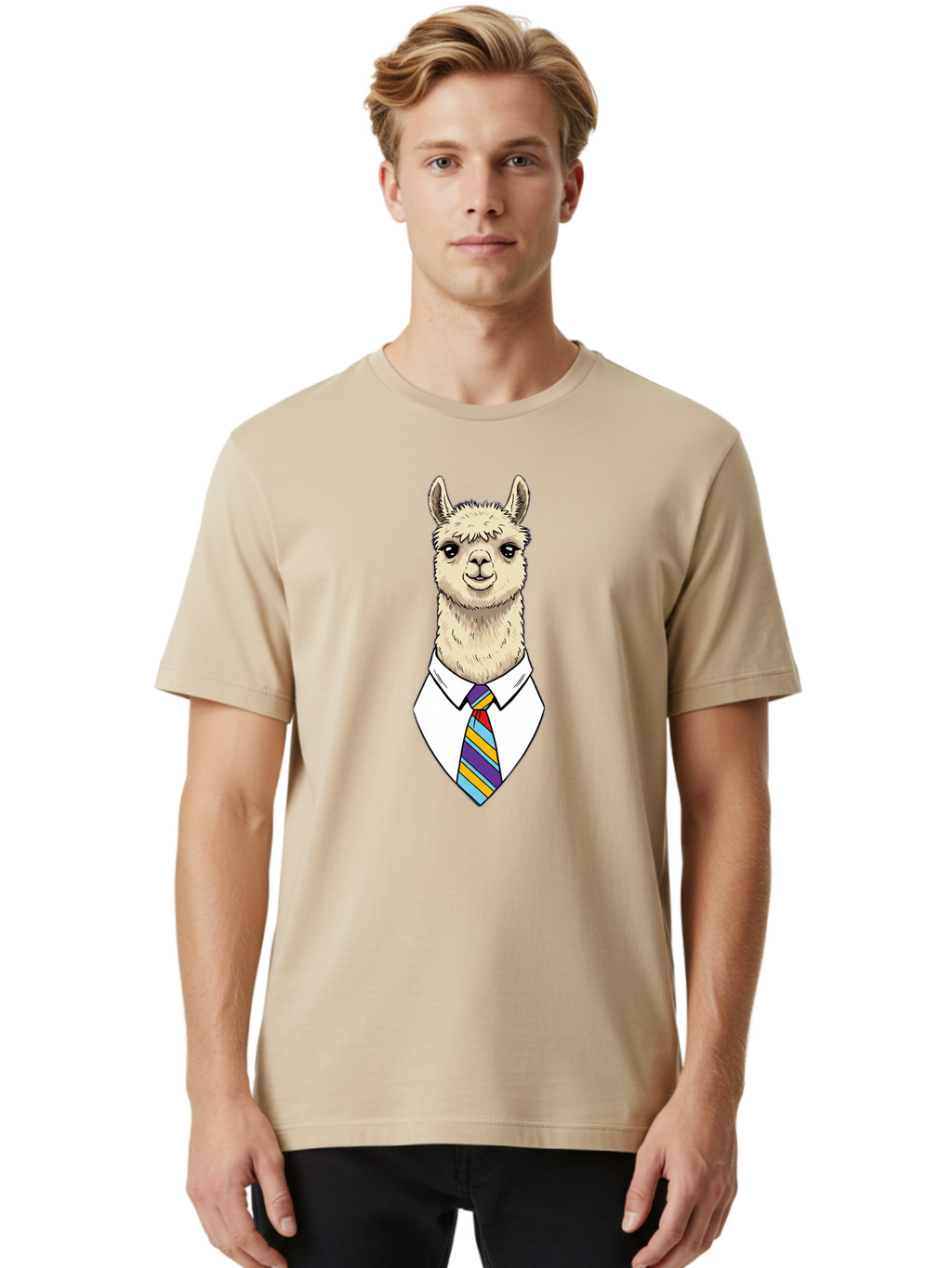 Llama-In-Suit-1 Men'S Graphic Tee, 100% Cotton, Comfortable Casual Summer Wear, Machine Washable, Vintage Camera, Old Camera, Antique Camera, Black Camera, Classic Photography, Photography Equipment, Nostalgic Device, Film Camera, Camera Art Bao611