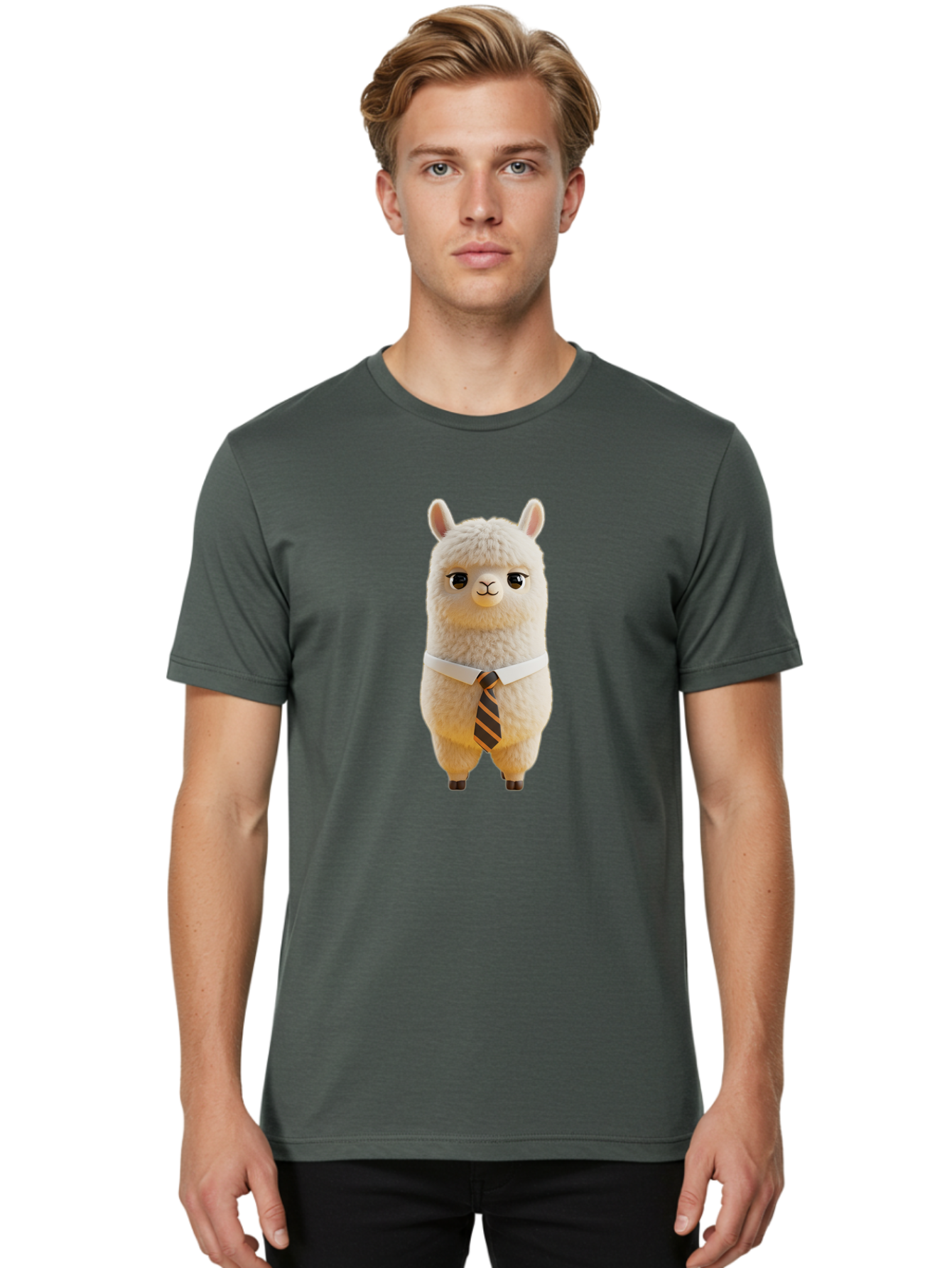 Llama-In-Suit-2 Men'S Graphic Tee, 100% Cotton, Comfortable Casual Summer Wear, Machine Washable, Vintage Camera, Old Camera, Antique Camera, Black Camera, Classic Photography, Photography Equipment, Nostalgic Device, Film Camera, Camera Art Bao612