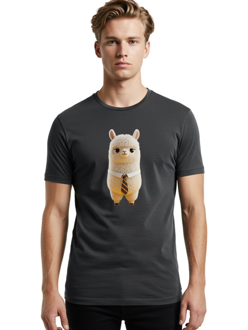 Llama-In-Suit-2 Men'S Graphic Tee, 100% Cotton, Comfortable Casual Summer Wear, Machine Washable, Vintage Camera, Old Camera, Antique Camera, Black Camera, Classic Photography, Photography Equipment, Nostalgic Device, Film Camera, Camera Art Bao612