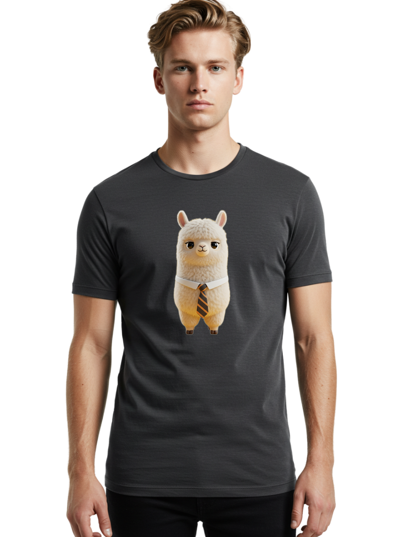 Llama-In-Suit-2 Men'S Graphic Tee, 100% Cotton, Comfortable Casual Summer Wear, Machine Washable, Vintage Camera, Old Camera, Antique Camera, Black Camera, Classic Photography, Photography Equipment, Nostalgic Device, Film Camera, Camera Art Bao612