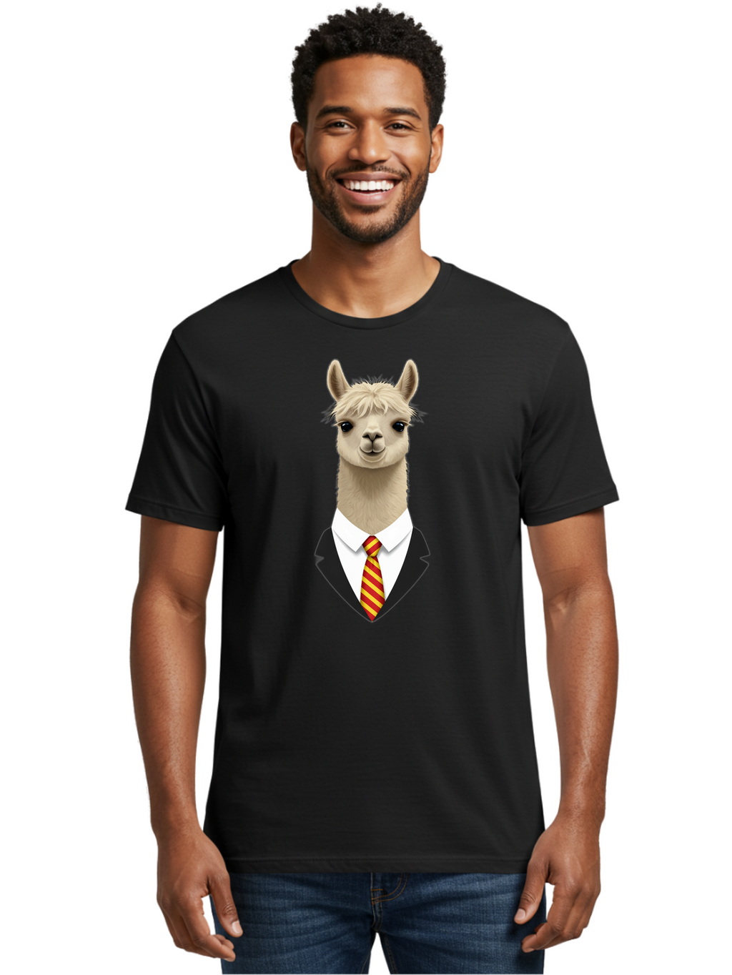 Llama-In-Suit-And-Tie Men'S Graphic Tee, 100% Cotton, Comfortable Casual Summer Wear, Machine Washable, Vintage Camera, Old Camera, Antique Camera, Black Camera, Classic Photography, Photography Equipment, Nostalgic Device, Film Camera, Bao613