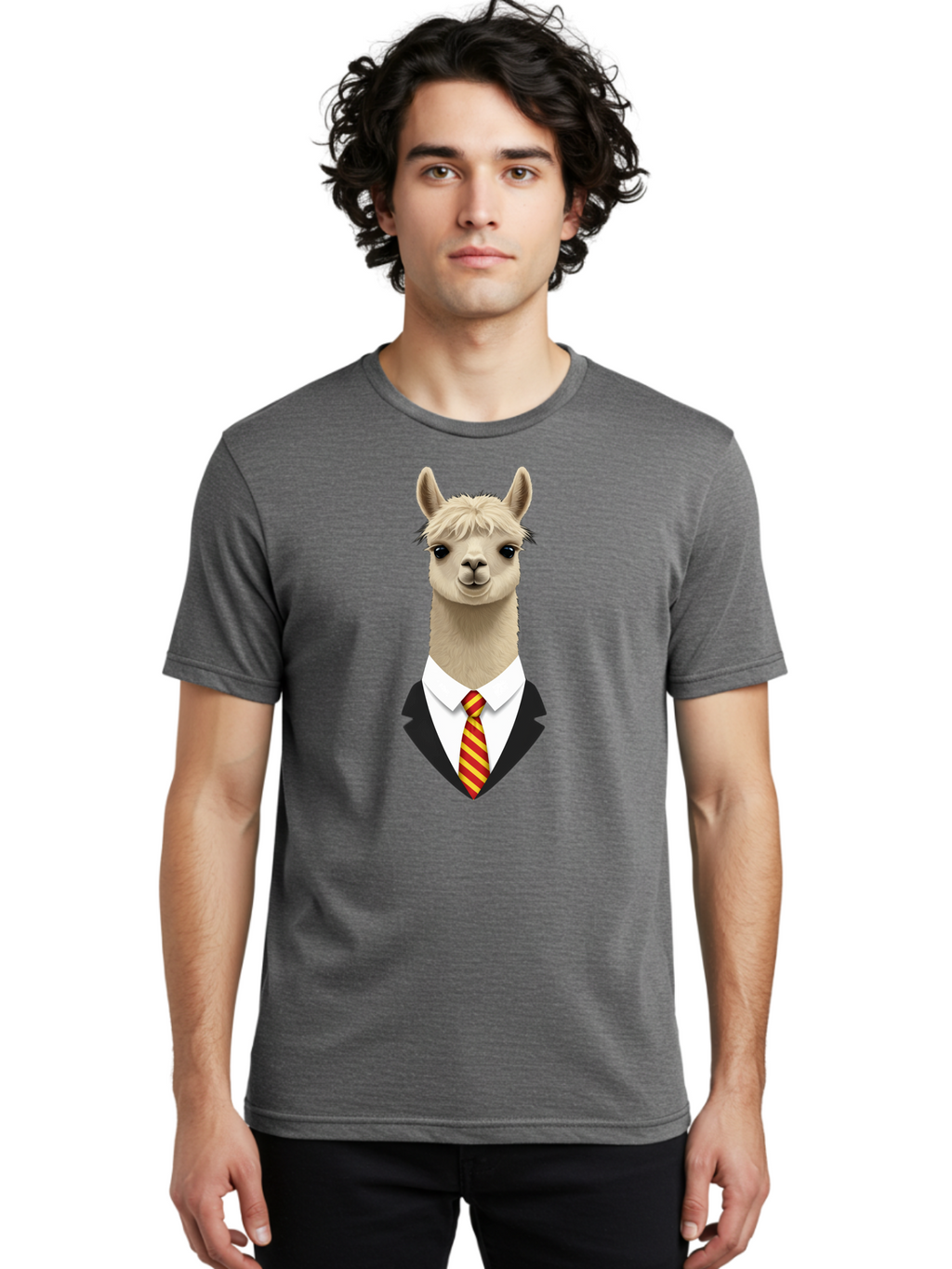 Llama-In-Suit-And-Tie Men'S Graphic Tee, 100% Cotton, Comfortable Casual Summer Wear, Machine Washable, Vintage Camera, Old Camera, Antique Camera, Black Camera, Classic Photography, Photography Equipment, Nostalgic Device, Film Camera, Bao613