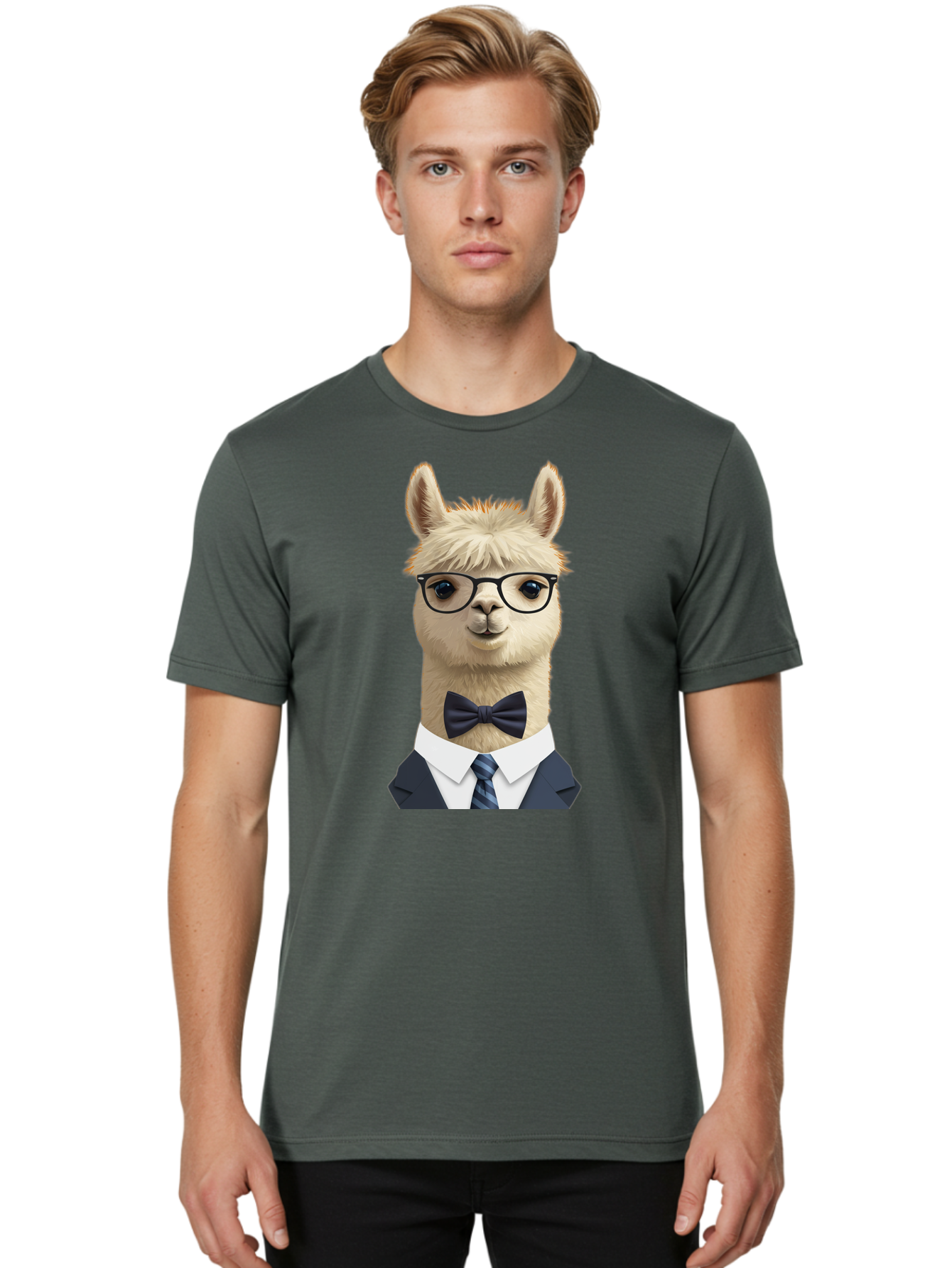 Llama-In-Suit Men'S Graphic Tee, 100% Cotton, Comfortable Casual Summer Wear, Machine Washable, Vintage Camera, Old Camera, Antique Camera, Black Camera, Classic Photography, Photography Equipment, Nostalgic Device, Film Camera, Camera Art Bao614