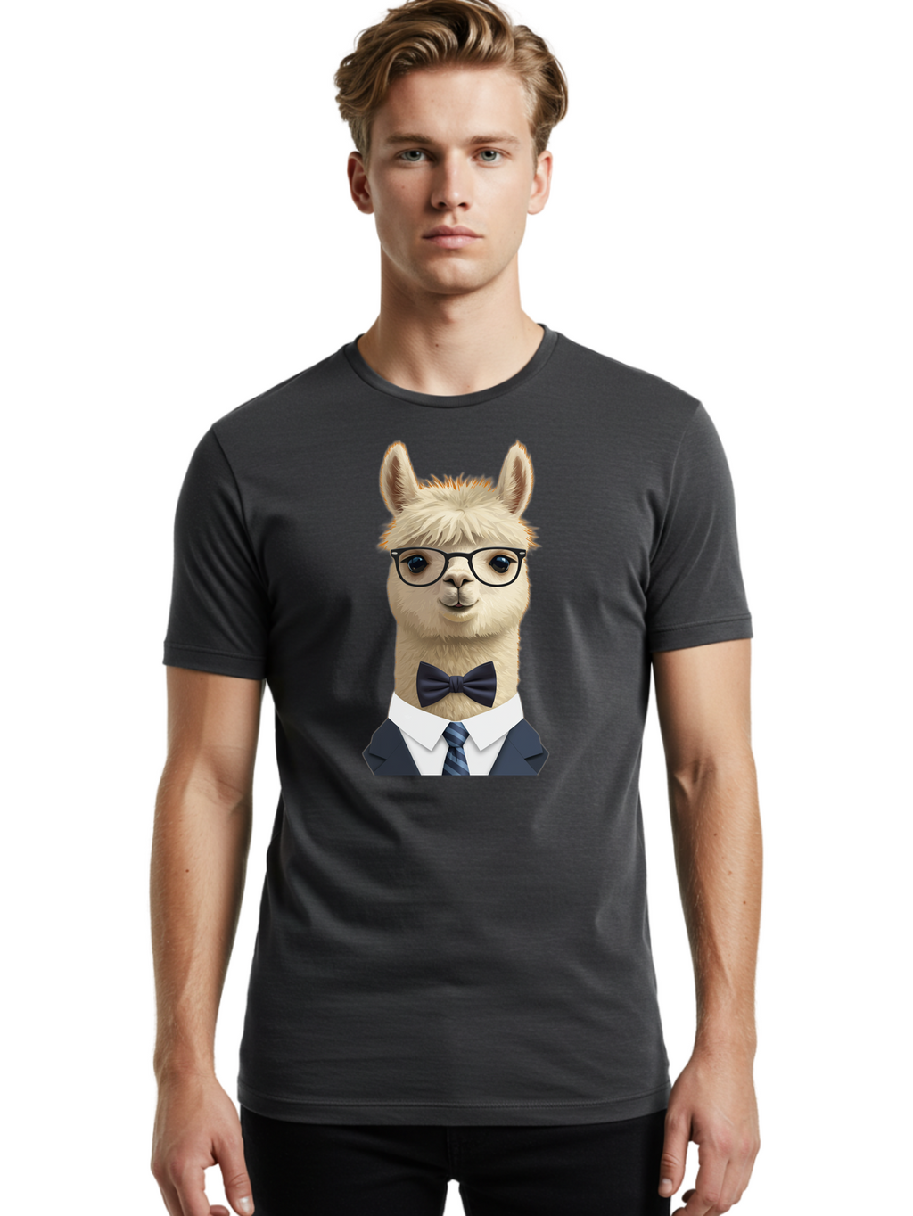 Llama-In-Suit Men'S Graphic Tee, 100% Cotton, Comfortable Casual Summer Wear, Machine Washable, Vintage Camera, Old Camera, Antique Camera, Black Camera, Classic Photography, Photography Equipment, Nostalgic Device, Film Camera, Camera Art Bao614