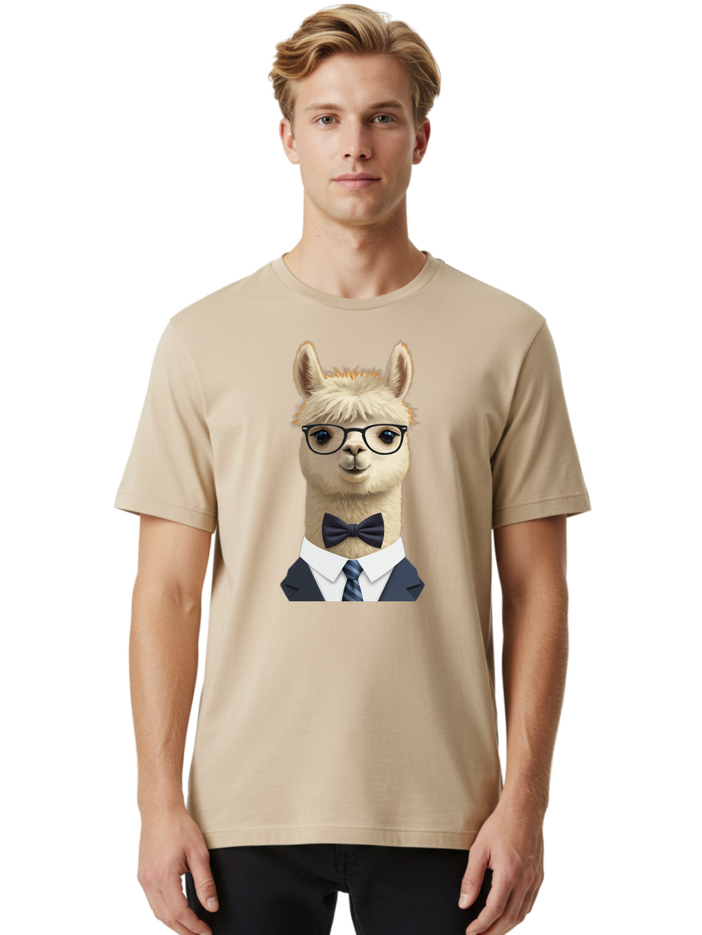 Llama-In-Suit Men'S Graphic Tee, 100% Cotton, Comfortable Casual Summer Wear, Machine Washable, Vintage Camera, Old Camera, Antique Camera, Black Camera, Classic Photography, Photography Equipment, Nostalgic Device, Film Camera, Camera Art Bao614