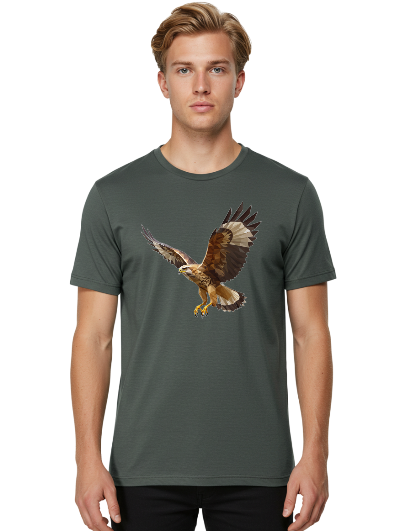 Low-Poly-Eagle-Flying Men'S Graphic Tee, 100% Cotton, Comfortable Casual Summer Wear, Machine Washable, Vintage Camera, Old Camera, Antique Camera, Black Camera, Classic Photography, Photography Equipment, Nostalgic Device, Film Camera, Bao618