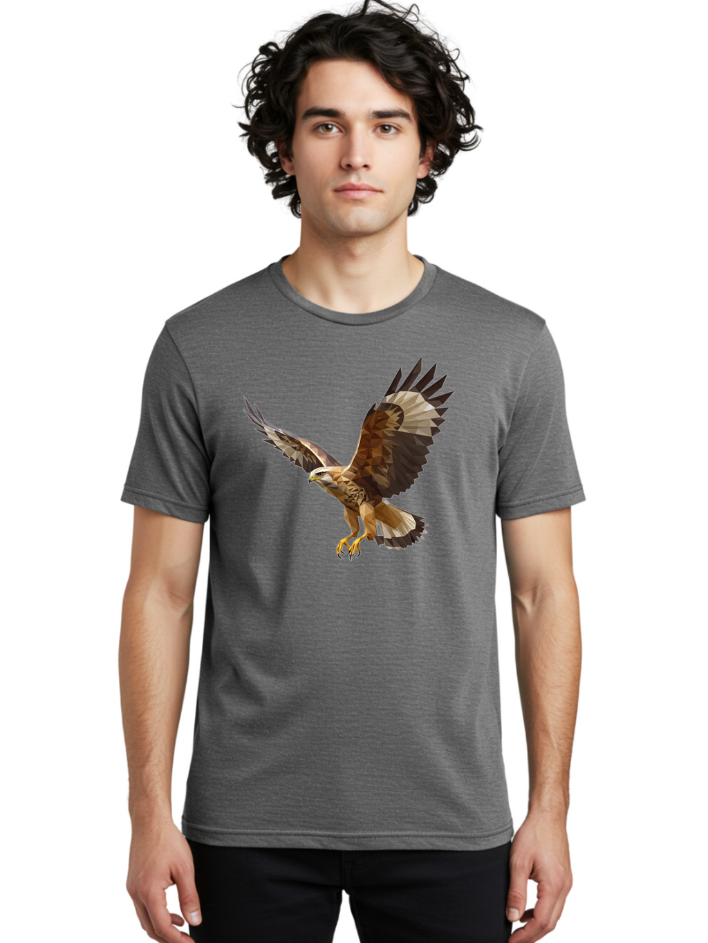 Low-Poly-Eagle-Flying Men'S Graphic Tee, 100% Cotton, Comfortable Casual Summer Wear, Machine Washable, Vintage Camera, Old Camera, Antique Camera, Black Camera, Classic Photography, Photography Equipment, Nostalgic Device, Film Camera, Bao618
