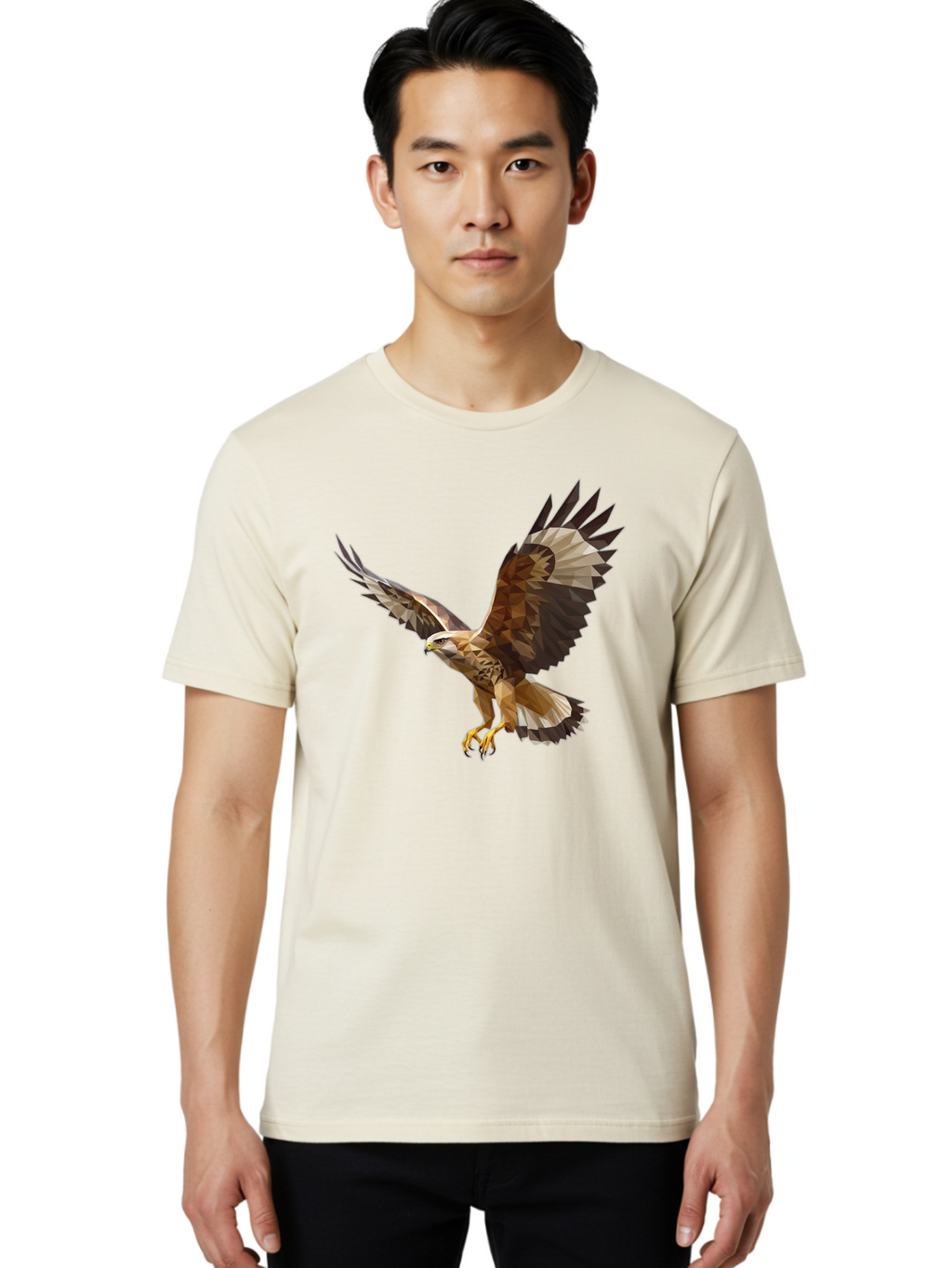 Low-Poly-Eagle-Flying Men'S Graphic Tee, 100% Cotton, Comfortable Casual Summer Wear, Machine Washable, Vintage Camera, Old Camera, Antique Camera, Black Camera, Classic Photography, Photography Equipment, Nostalgic Device, Film Camera, Bao618