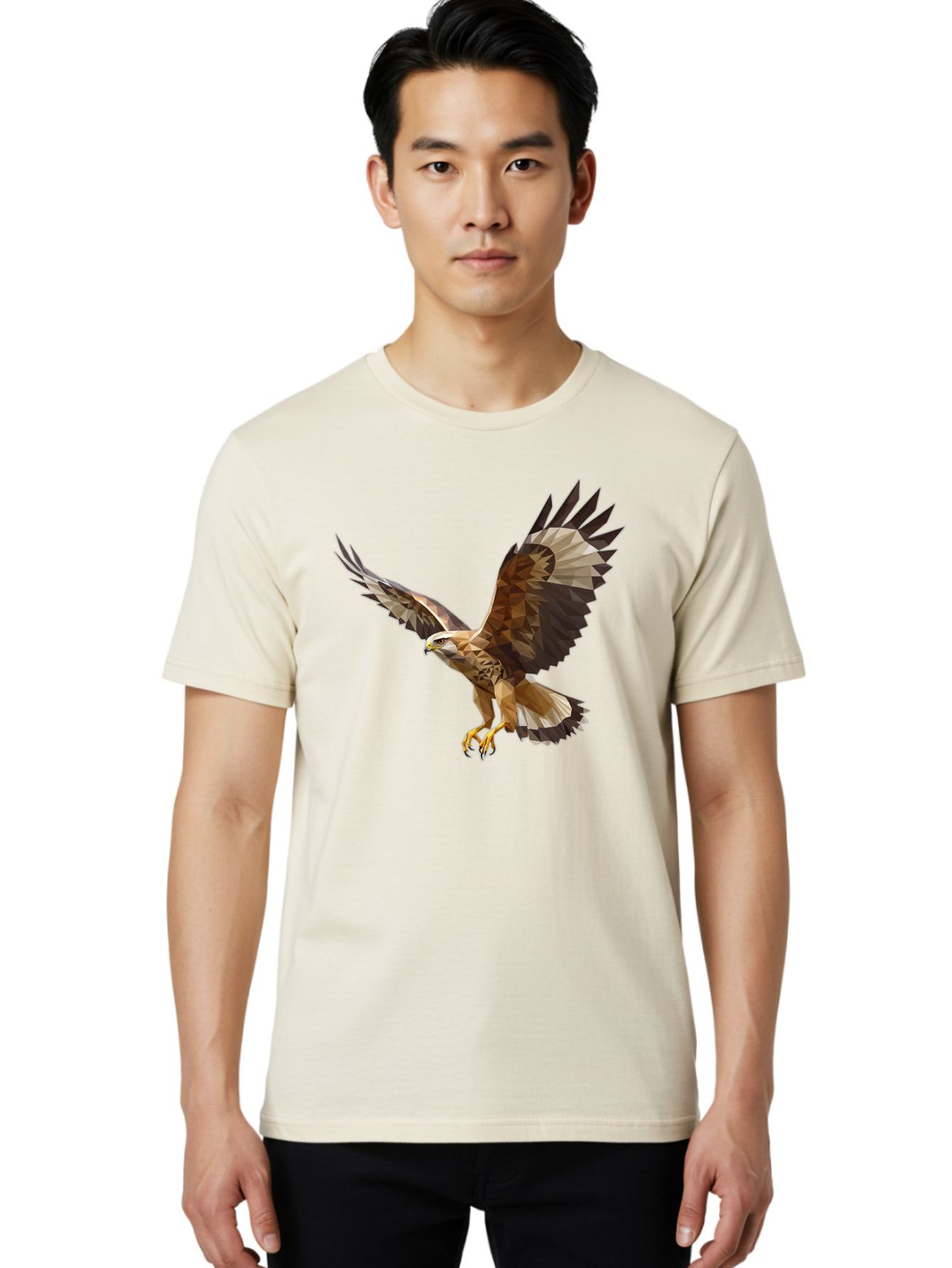 Low-Poly-Eagle-Flying Men'S Graphic Tee, 100% Cotton, Comfortable Casual Summer Wear, Machine Washable, Vintage Camera, Old Camera, Antique Camera, Black Camera, Classic Photography, Photography Equipment, Nostalgic Device, Film Camera, Bao618