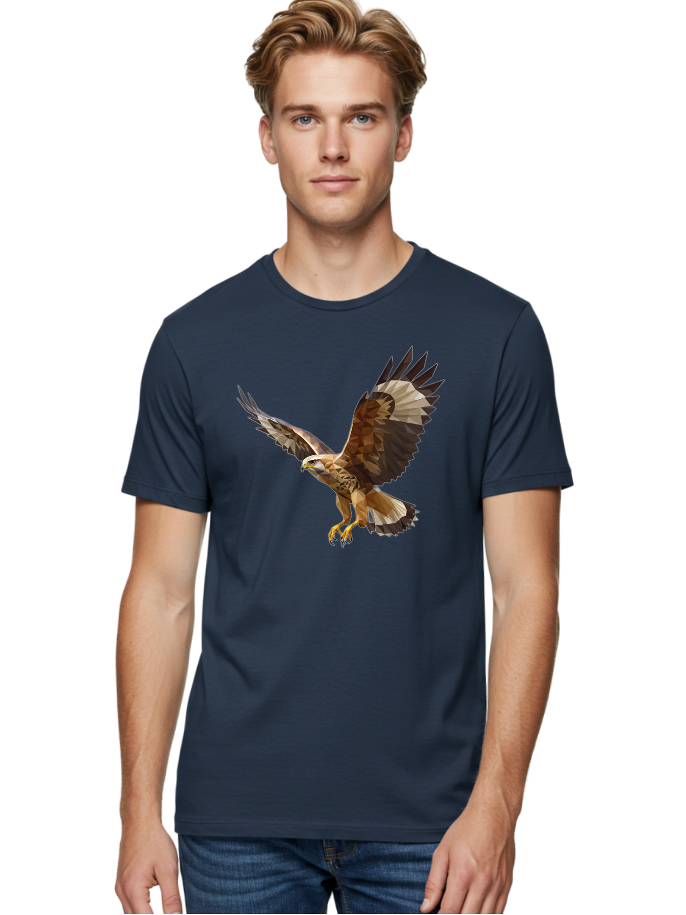 Low-Poly-Eagle-Flying Men'S Graphic Tee, 100% Cotton, Comfortable Casual Summer Wear, Machine Washable, Vintage Camera, Old Camera, Antique Camera, Black Camera, Classic Photography, Photography Equipment, Nostalgic Device, Film Camera, Bao618