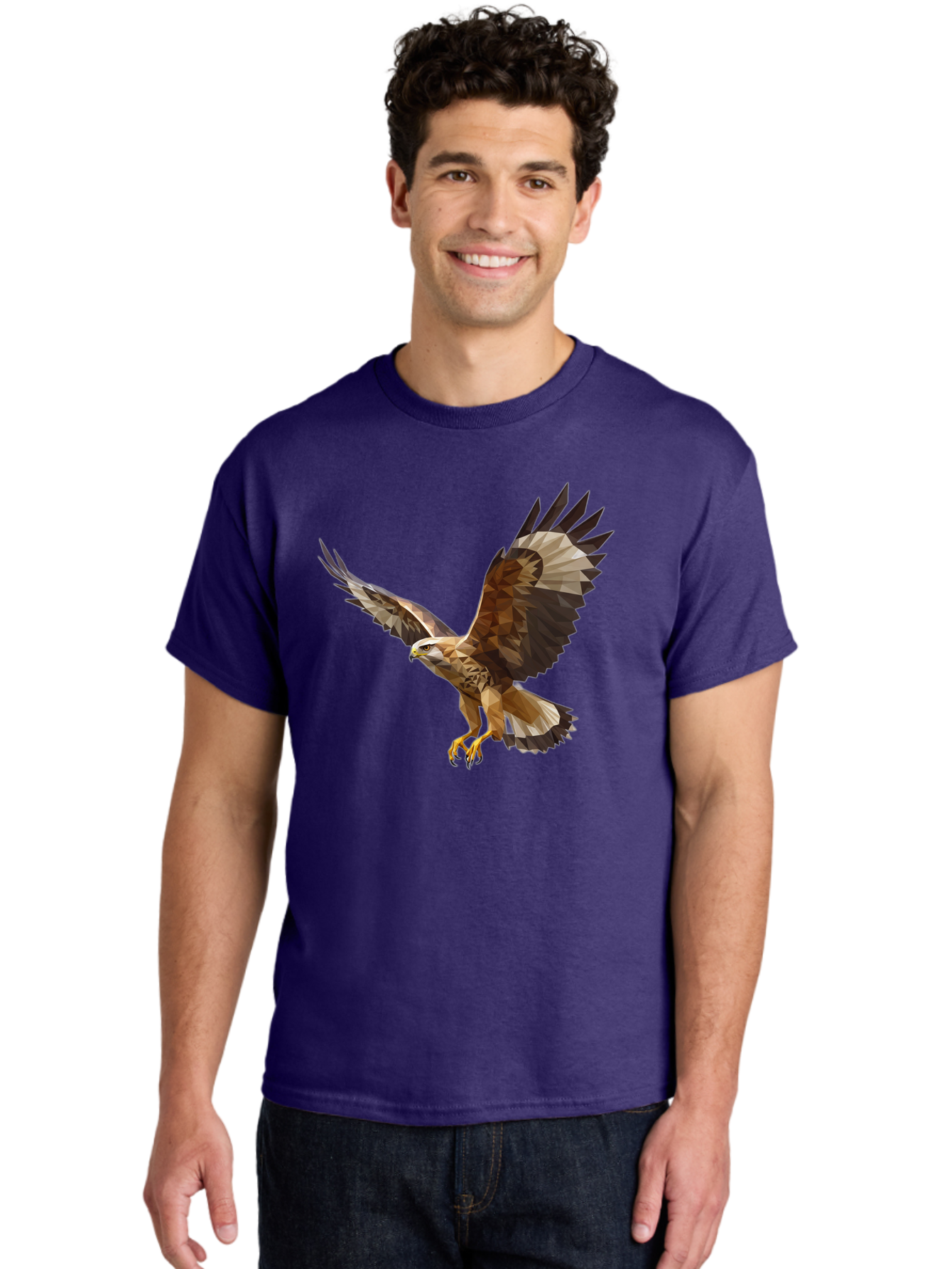 Low-Poly-Eagle-Flying Men'S Graphic Tee, 100% Cotton, Comfortable Casual Summer Wear, Machine Washable, Vintage Camera, Old Camera, Antique Camera, Black Camera, Classic Photography, Photography Equipment, Nostalgic Device, Film Camera, Bao618