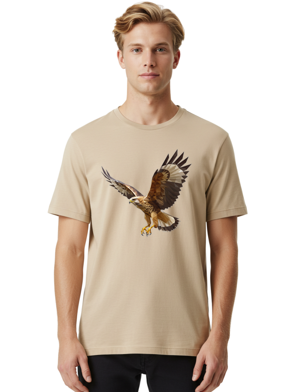 Low-Poly-Eagle-Flying Men'S Graphic Tee, 100% Cotton, Comfortable Casual Summer Wear, Machine Washable, Vintage Camera, Old Camera, Antique Camera, Black Camera, Classic Photography, Photography Equipment, Nostalgic Device, Film Camera, Bao618