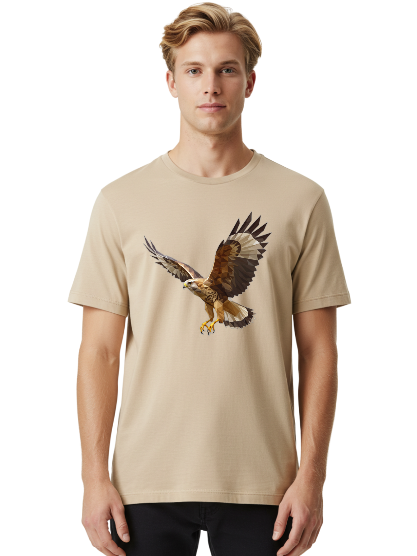 Low-Poly-Eagle-Flying Men'S Graphic Tee, 100% Cotton, Comfortable Casual Summer Wear, Machine Washable, Vintage Camera, Old Camera, Antique Camera, Black Camera, Classic Photography, Photography Equipment, Nostalgic Device, Film Camera, Bao618