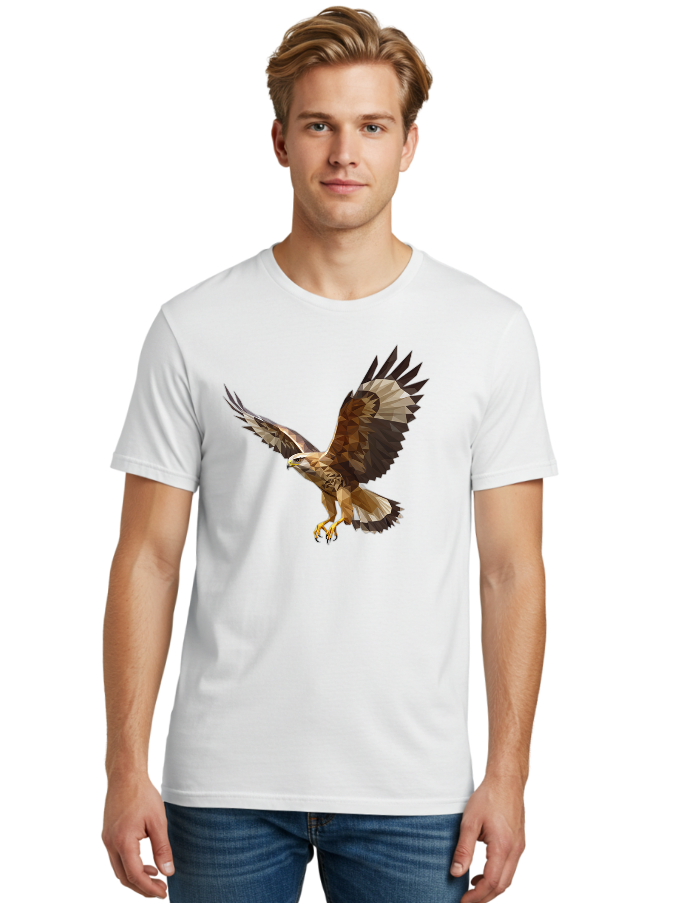 Low-Poly-Eagle-Flying Men'S Graphic Tee, 100% Cotton, Comfortable Casual Summer Wear, Machine Washable, Vintage Camera, Old Camera, Antique Camera, Black Camera, Classic Photography, Photography Equipment, Nostalgic Device, Film Camera, Bao618
