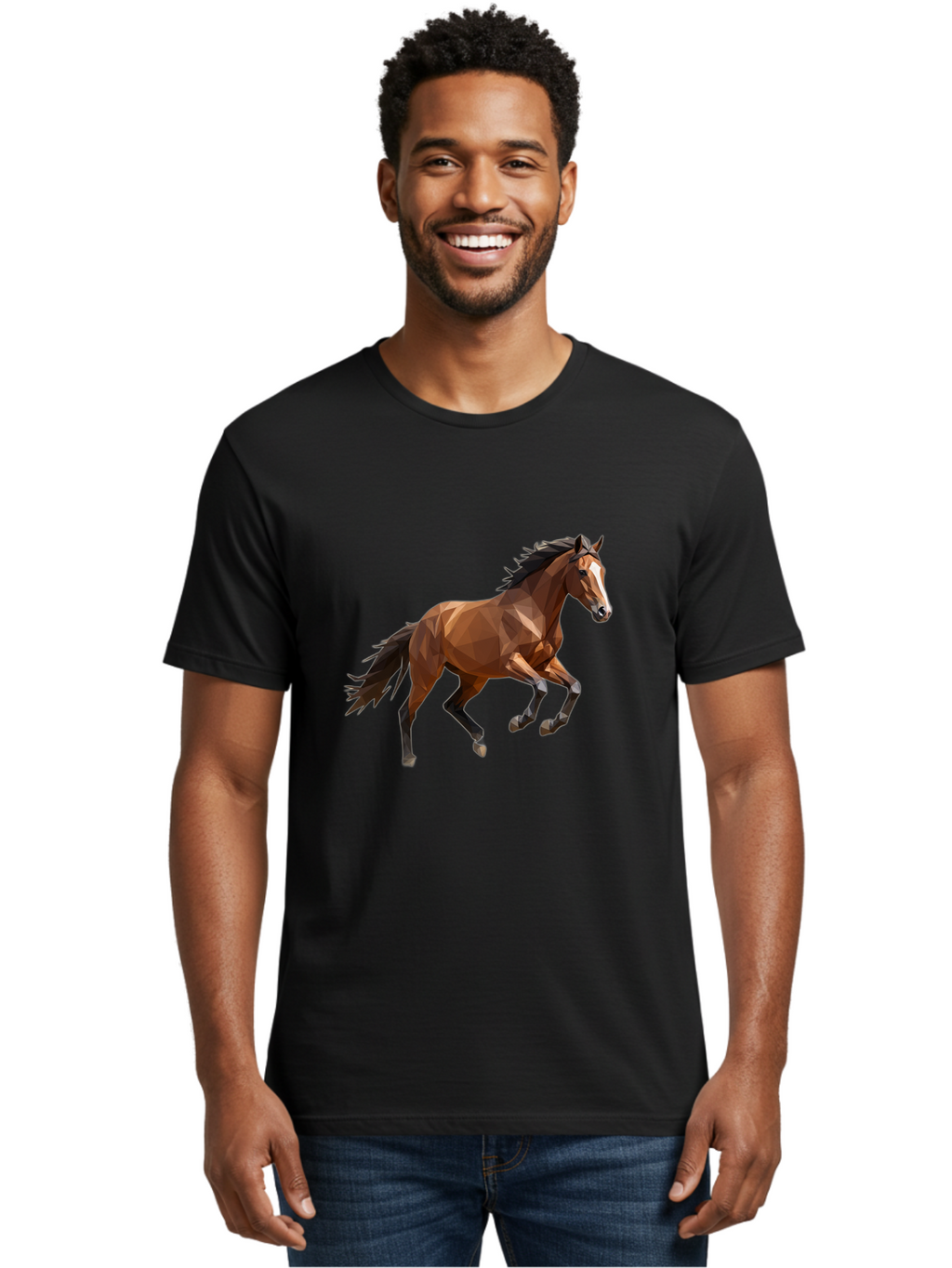 Low-Poly-Horse Men'S Graphic Tee, 100% Cotton, Comfortable Casual Summer Wear, Machine Washable, Vintage Camera, Old Camera, Antique Camera, Black Camera, Classic Photography, Photography Equipment, Nostalgic Device, Film Camera, Camera Art Bao619