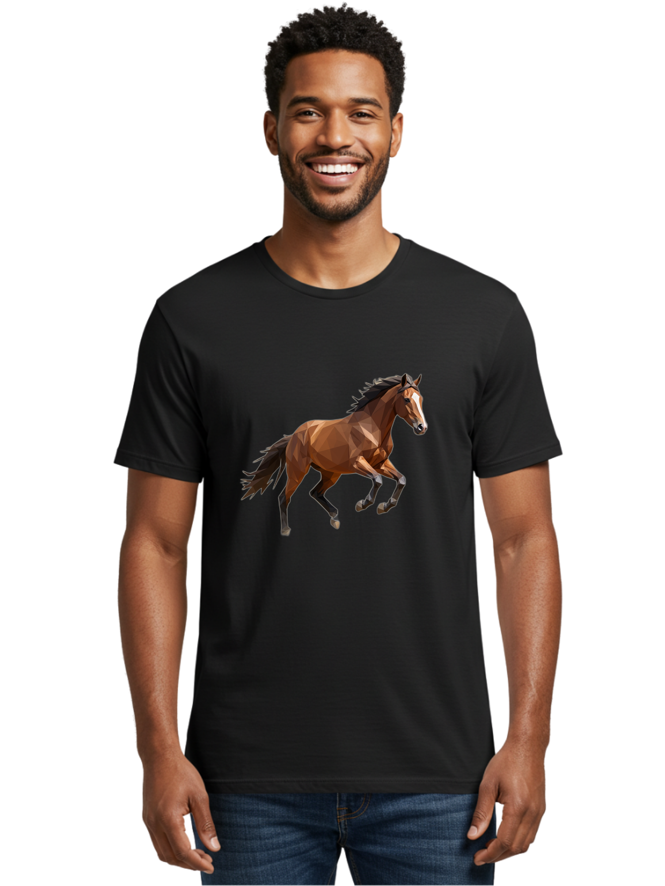 Low-Poly-Horse Men'S Graphic Tee, 100% Cotton, Comfortable Casual Summer Wear, Machine Washable, Vintage Camera, Old Camera, Antique Camera, Black Camera, Classic Photography, Photography Equipment, Nostalgic Device, Film Camera, Camera Art Bao619