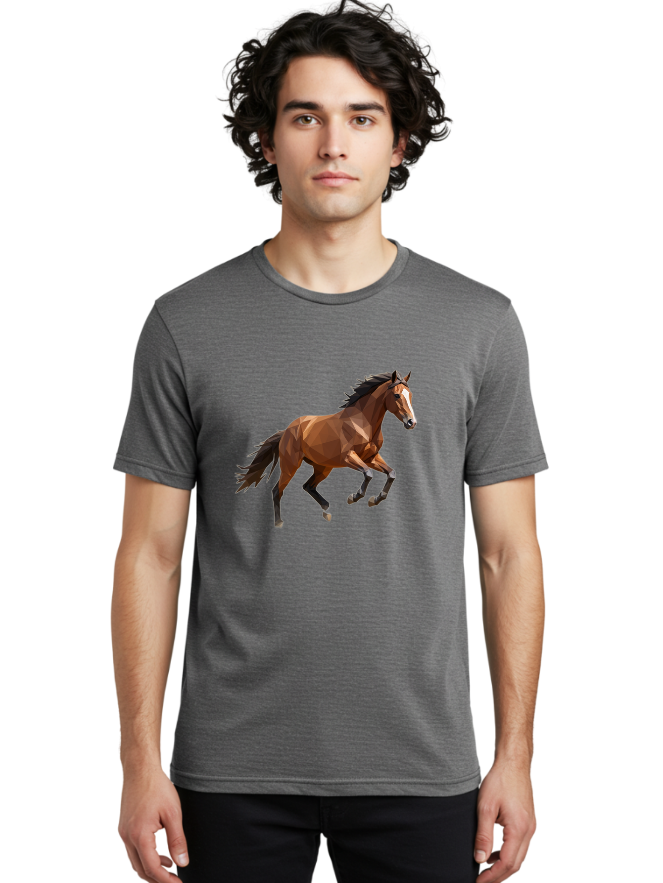 Low-Poly-Horse Men'S Graphic Tee, 100% Cotton, Comfortable Casual Summer Wear, Machine Washable, Vintage Camera, Old Camera, Antique Camera, Black Camera, Classic Photography, Photography Equipment, Nostalgic Device, Film Camera, Camera Art Bao619