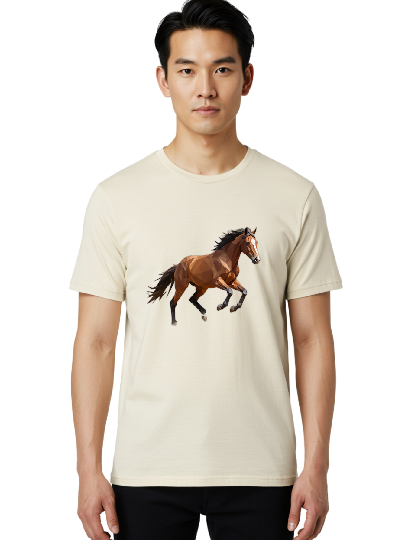 Low-Poly-Horse Men'S Graphic Tee, 100% Cotton, Comfortable Casual Summer Wear, Machine Washable, Vintage Camera, Old Camera, Antique Camera, Black Camera, Classic Photography, Photography Equipment, Nostalgic Device, Film Camera, Camera Art Bao619
