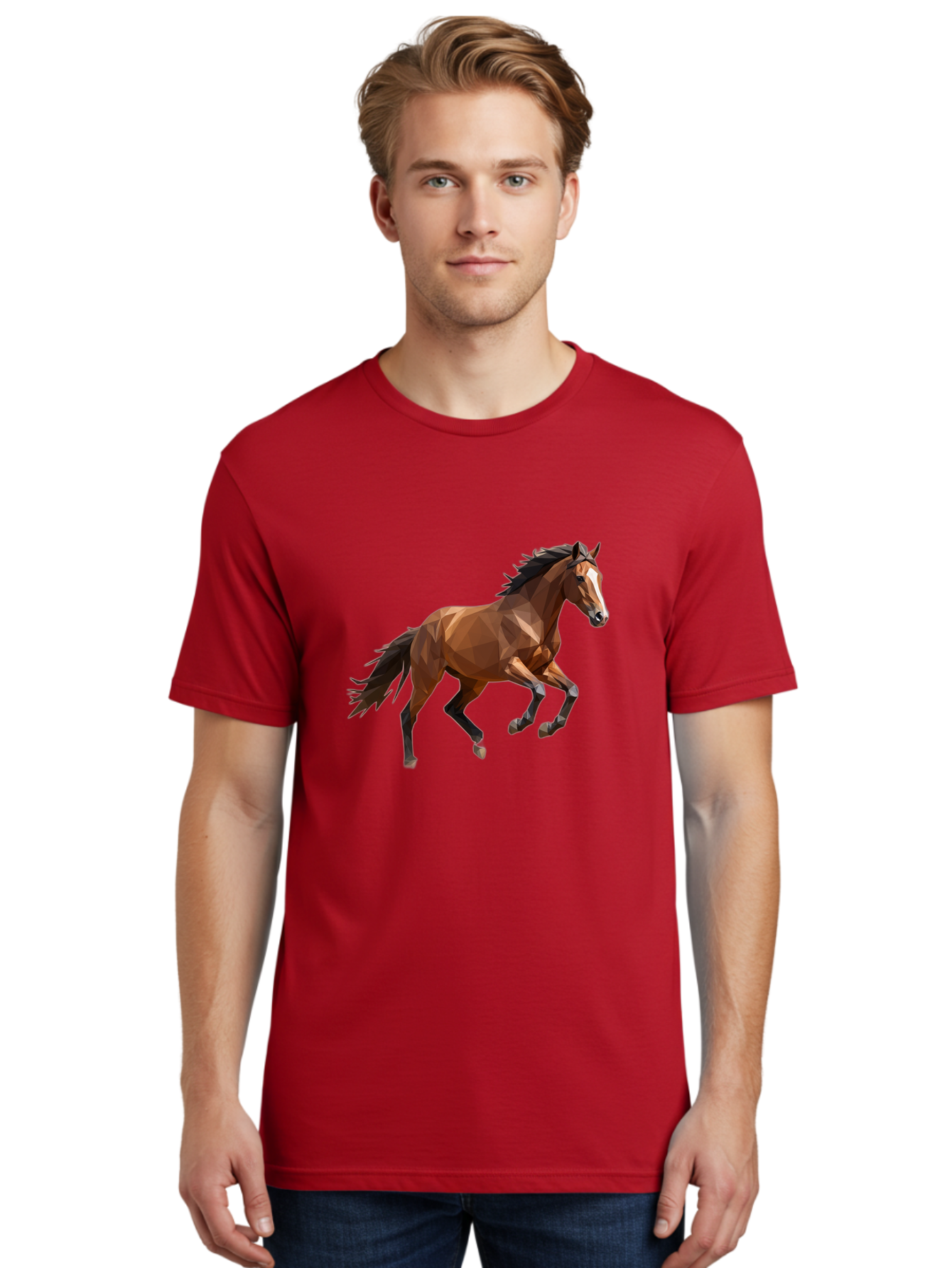 Low-Poly-Horse Men'S Graphic Tee, 100% Cotton, Comfortable Casual Summer Wear, Machine Washable, Vintage Camera, Old Camera, Antique Camera, Black Camera, Classic Photography, Photography Equipment, Nostalgic Device, Film Camera, Camera Art Bao619