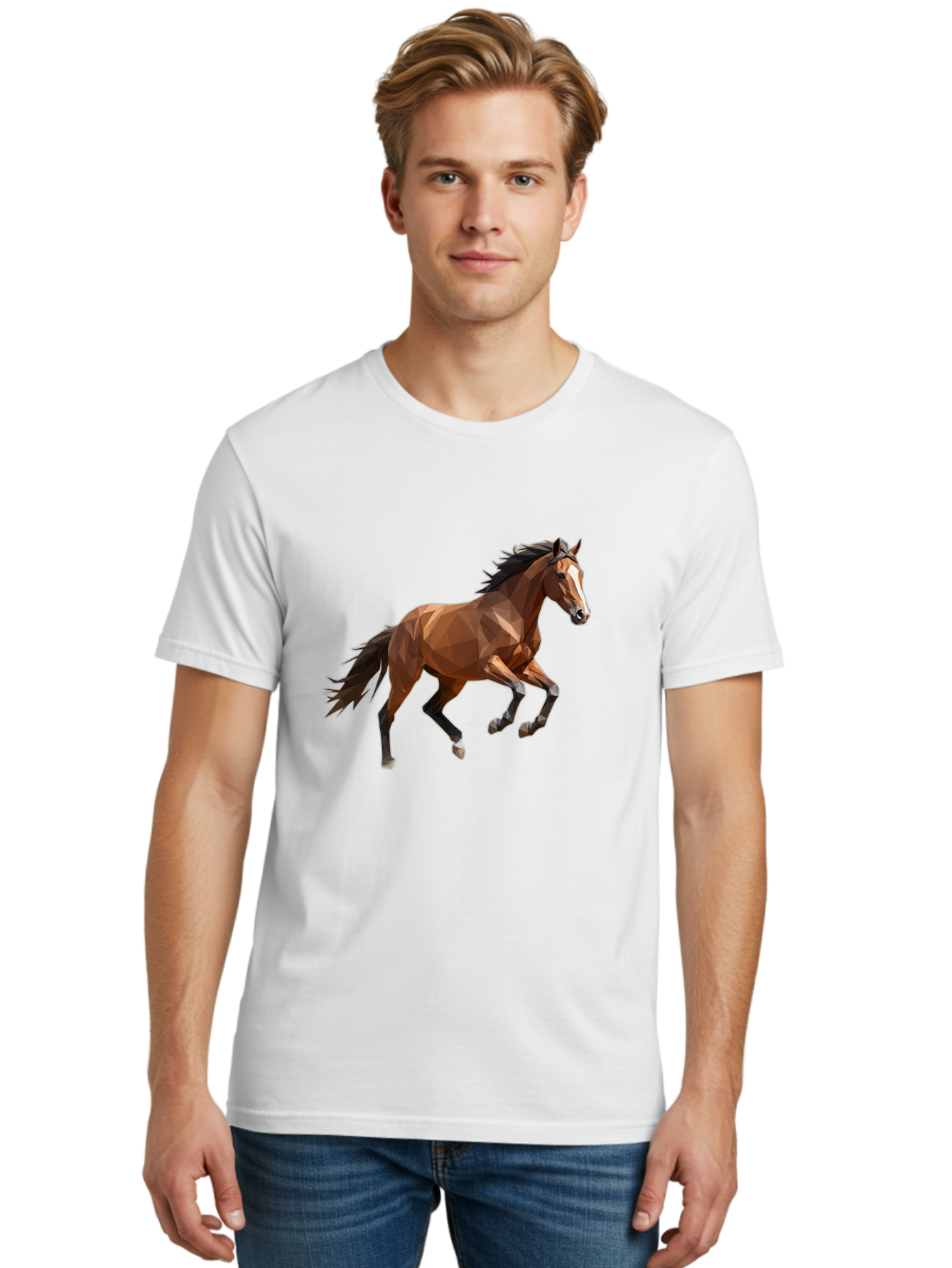 Low-Poly-Horse Men'S Graphic Tee, 100% Cotton, Comfortable Casual Summer Wear, Machine Washable, Vintage Camera, Old Camera, Antique Camera, Black Camera, Classic Photography, Photography Equipment, Nostalgic Device, Film Camera, Camera Art Bao619