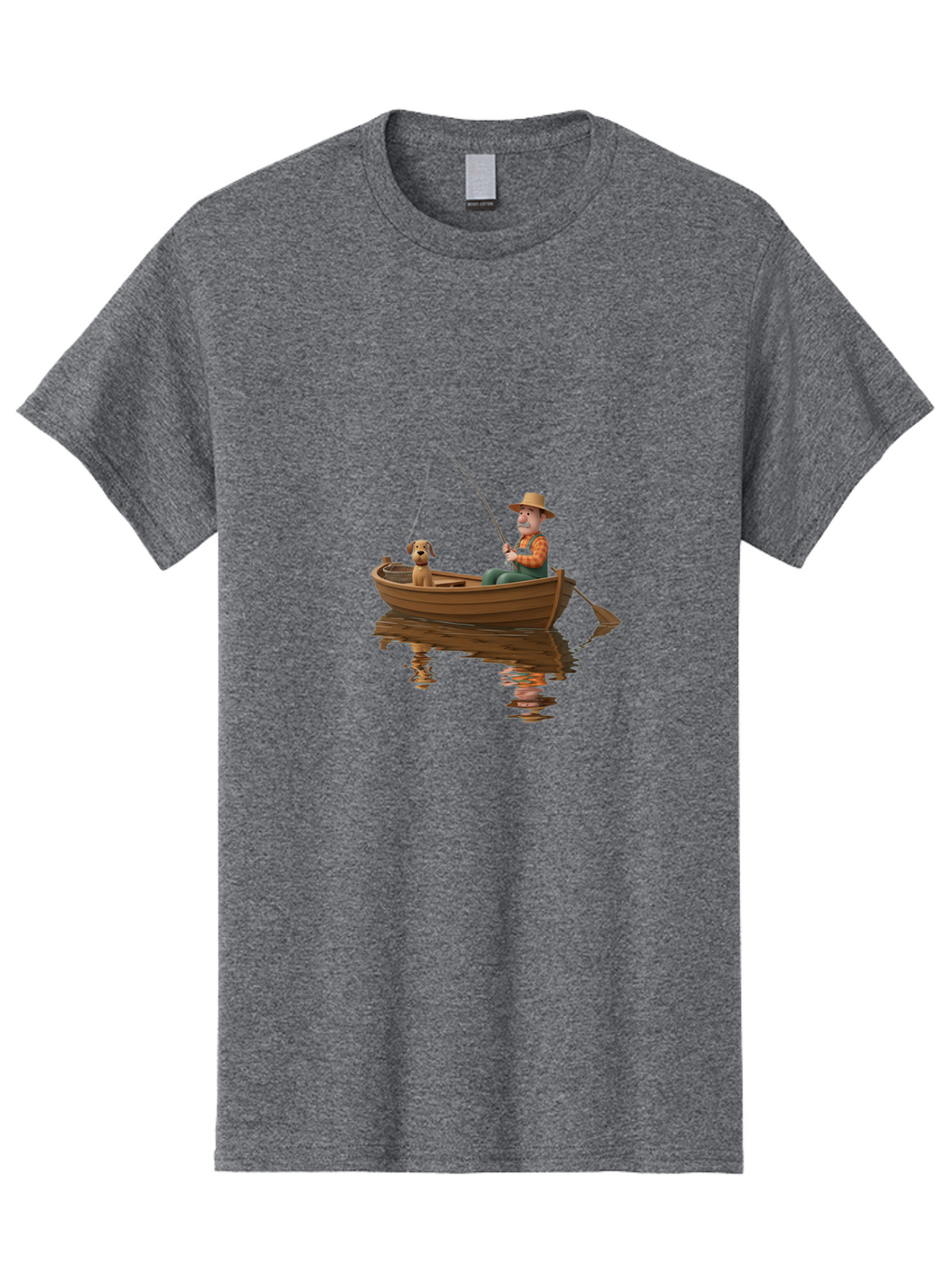 Man-Fishing-With-Dog Men'S Graphic Tee, 100% Cotton, Comfortable Casual Summer Wear, Machine Washable, Vintage Camera, Old Camera, Antique Camera, Black Camera, Classic Photography, Photography Equipment, Nostalgic Device, Film Camera, Bao624