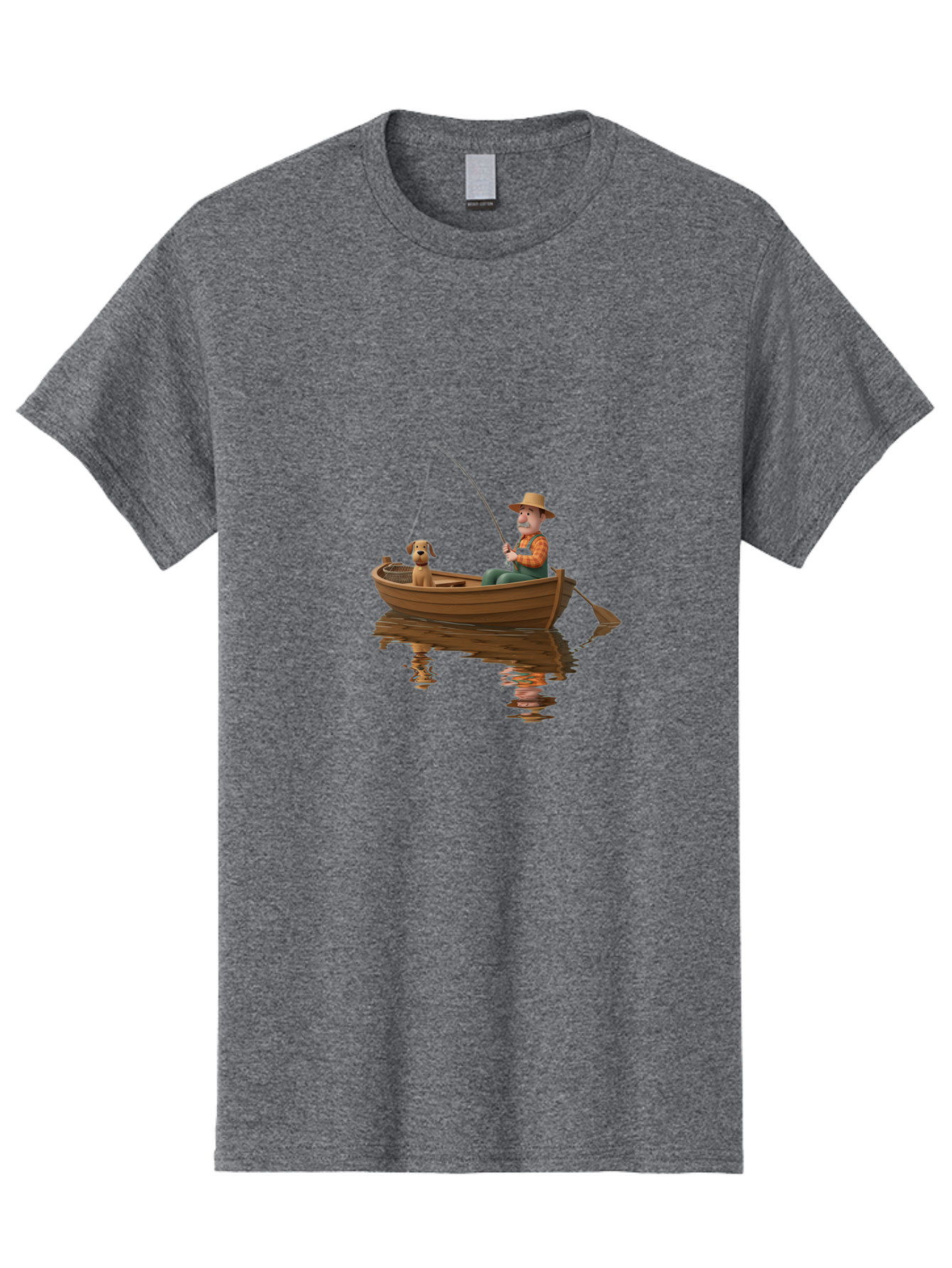 Man-Fishing-With-Dog Men'S Graphic Tee, 100% Cotton, Comfortable Casual Summer Wear, Machine Washable, Vintage Camera, Old Camera, Antique Camera, Black Camera, Classic Photography, Photography Equipment, Nostalgic Device, Film Camera, Bao624
