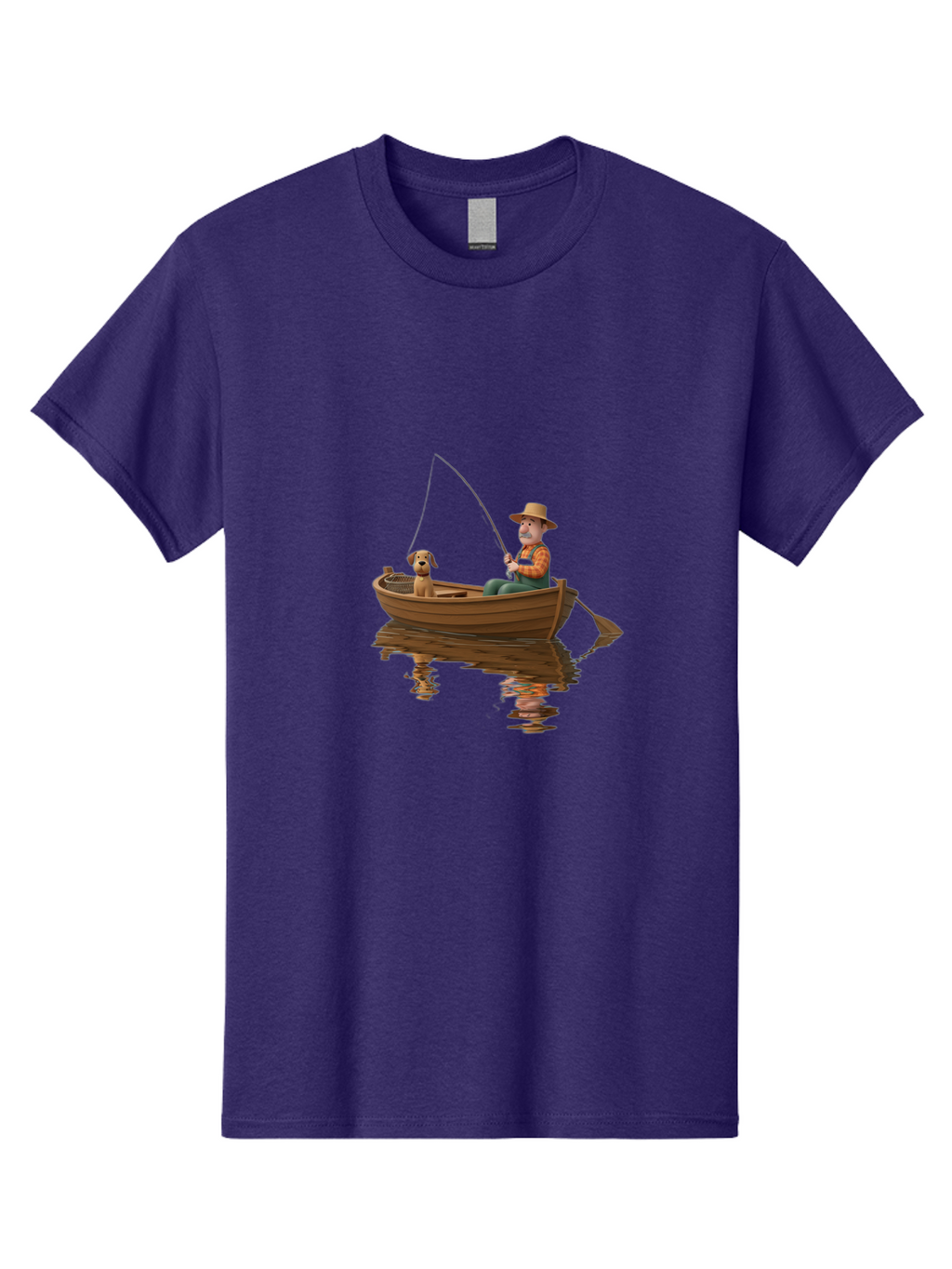 Man-Fishing-With-Dog Men'S Graphic Tee, 100% Cotton, Comfortable Casual Summer Wear, Machine Washable, Vintage Camera, Old Camera, Antique Camera, Black Camera, Classic Photography, Photography Equipment, Nostalgic Device, Film Camera, Bao624
