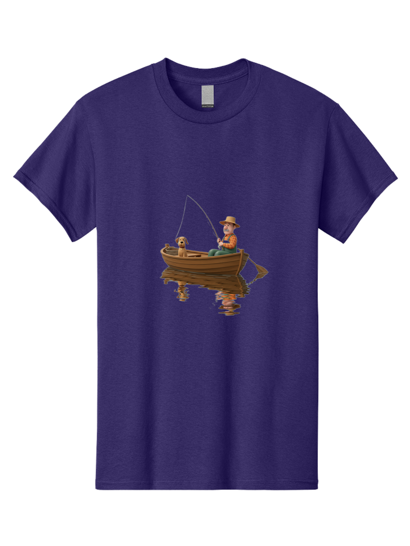 Man-Fishing-With-Dog Men'S Graphic Tee, 100% Cotton, Comfortable Casual Summer Wear, Machine Washable, Vintage Camera, Old Camera, Antique Camera, Black Camera, Classic Photography, Photography Equipment, Nostalgic Device, Film Camera, Bao624