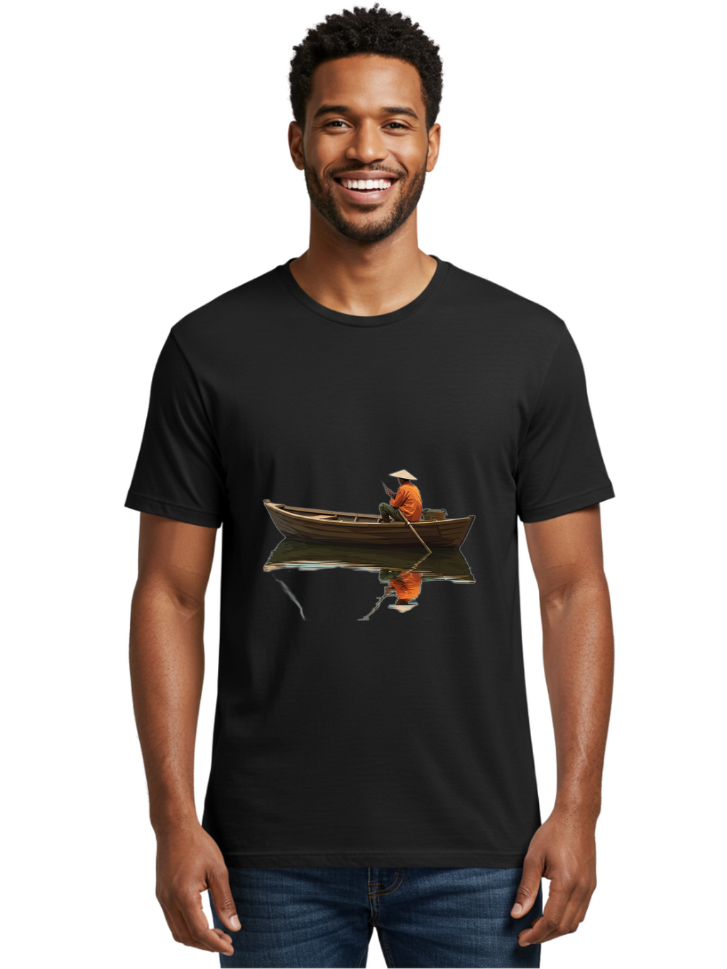 Man-In-Boat Men'S Graphic Tee, 100% Cotton, Comfortable Casual Summer Wear, Machine Washable, Vintage Camera, Old Camera, Antique Camera, Black Camera, Classic Photography, Photography Equipment, Nostalgic Device, Film Camera, Camera Art Bao626