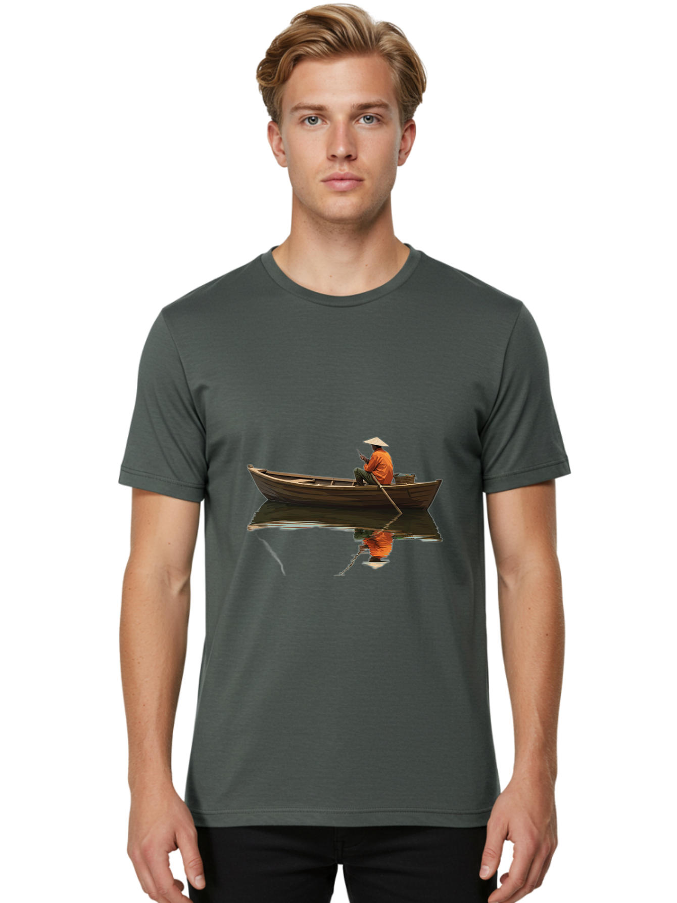 Man-In-Boat Men'S Graphic Tee, 100% Cotton, Comfortable Casual Summer Wear, Machine Washable, Vintage Camera, Old Camera, Antique Camera, Black Camera, Classic Photography, Photography Equipment, Nostalgic Device, Film Camera, Camera Art Bao626