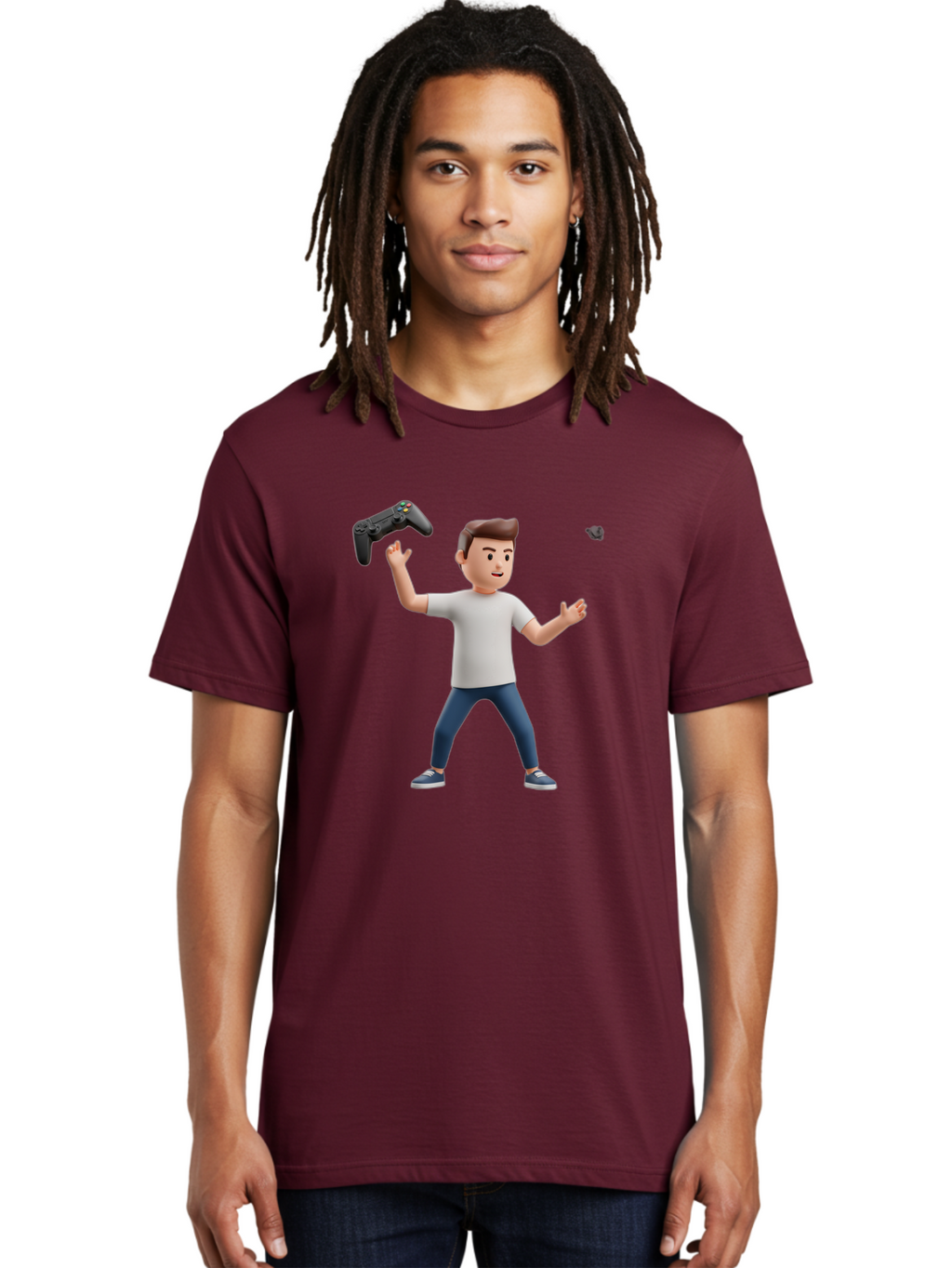 Man-Tossing-Gamepad Men'S Graphic Tee, 100% Cotton, Comfortable Casual Summer Wear, Machine Washable, Vintage Camera, Old Camera, Antique Camera, Black Camera, Classic Photography, Photography Equipment, Nostalgic Device, Film Camera, Bao629