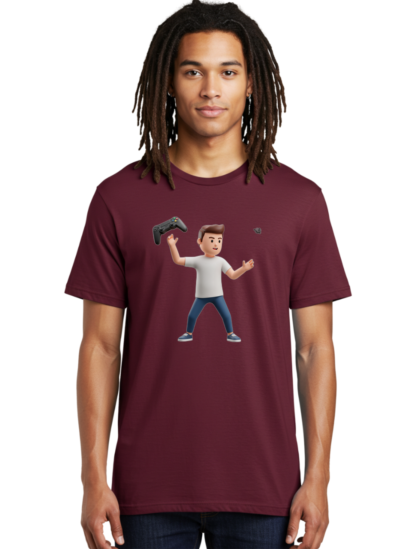 Man-Tossing-Gamepad Men'S Graphic Tee, 100% Cotton, Comfortable Casual Summer Wear, Machine Washable, Vintage Camera, Old Camera, Antique Camera, Black Camera, Classic Photography, Photography Equipment, Nostalgic Device, Film Camera, Bao629