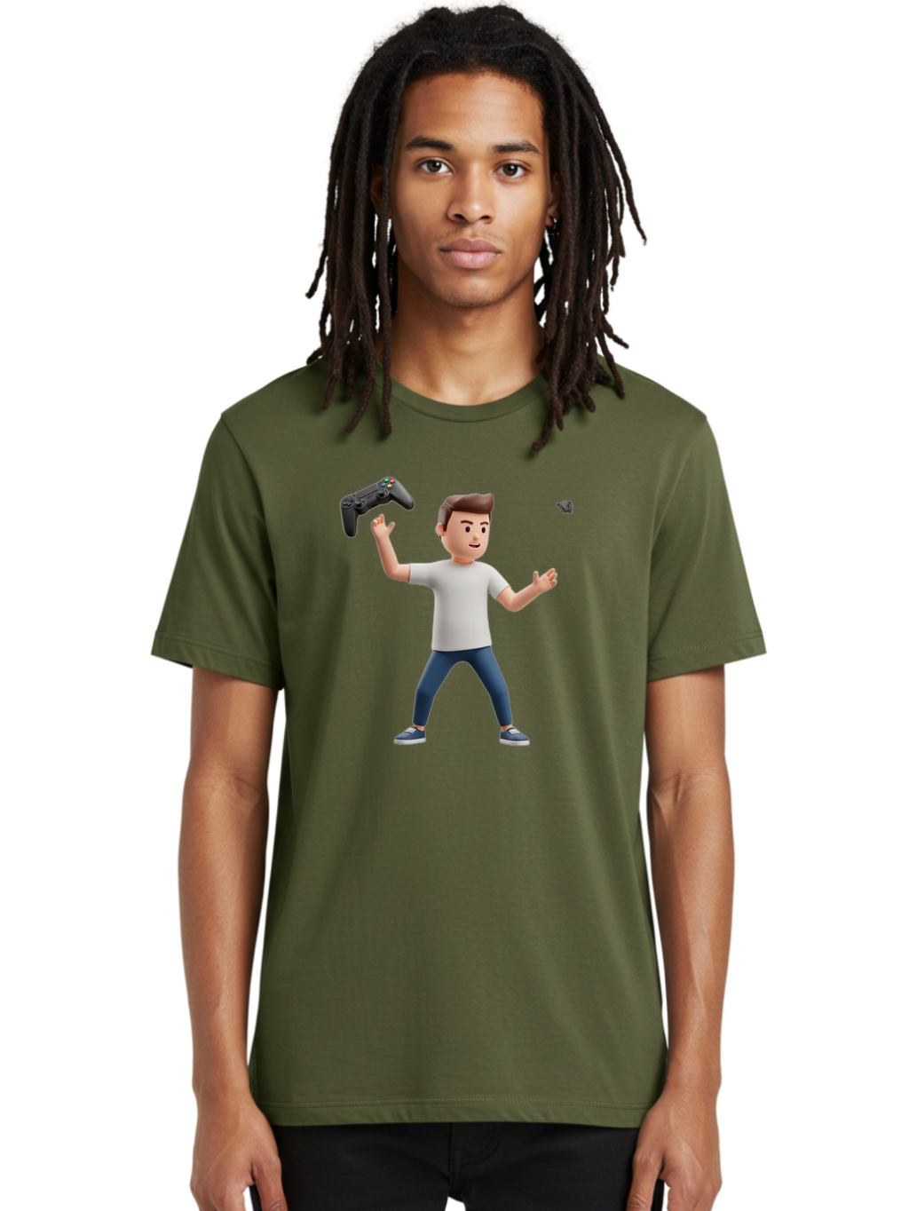 Man-Tossing-Gamepad Men'S Graphic Tee, 100% Cotton, Comfortable Casual Summer Wear, Machine Washable, Vintage Camera, Old Camera, Antique Camera, Black Camera, Classic Photography, Photography Equipment, Nostalgic Device, Film Camera, Bao629