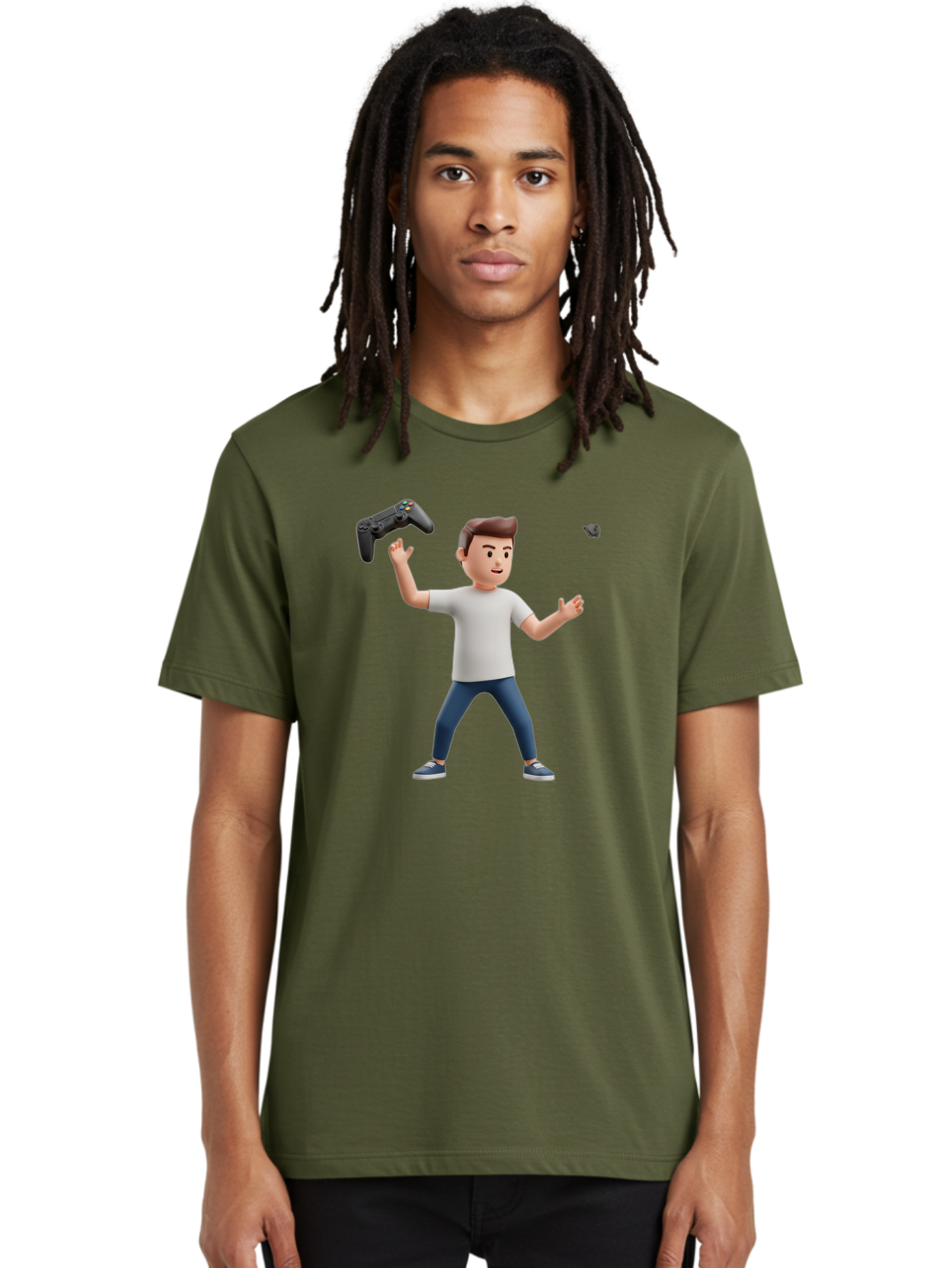 Man-Tossing-Gamepad Men'S Graphic Tee, 100% Cotton, Comfortable Casual Summer Wear, Machine Washable, Vintage Camera, Old Camera, Antique Camera, Black Camera, Classic Photography, Photography Equipment, Nostalgic Device, Film Camera, Bao629