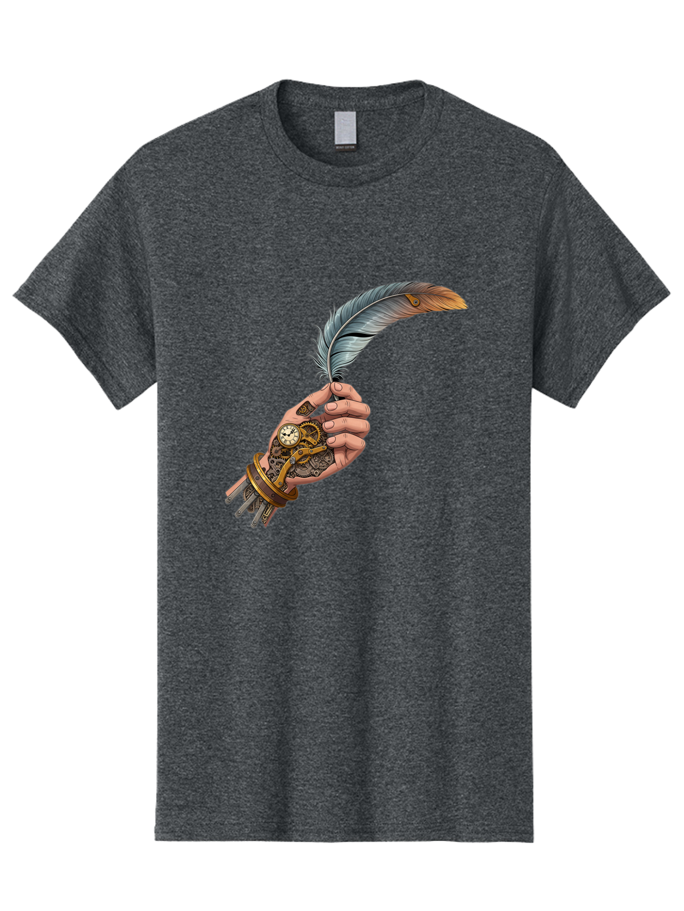 Mechanical-Hand-Feather-Quill Men'S Graphic Tee, 100% Cotton, Comfortable Casual Summer Wear, Machine Washable, Vintage Camera, Old Camera, Antique Camera, Black Camera, Classic Photography, Photography Equipment, Nostalgic Device, Bao636