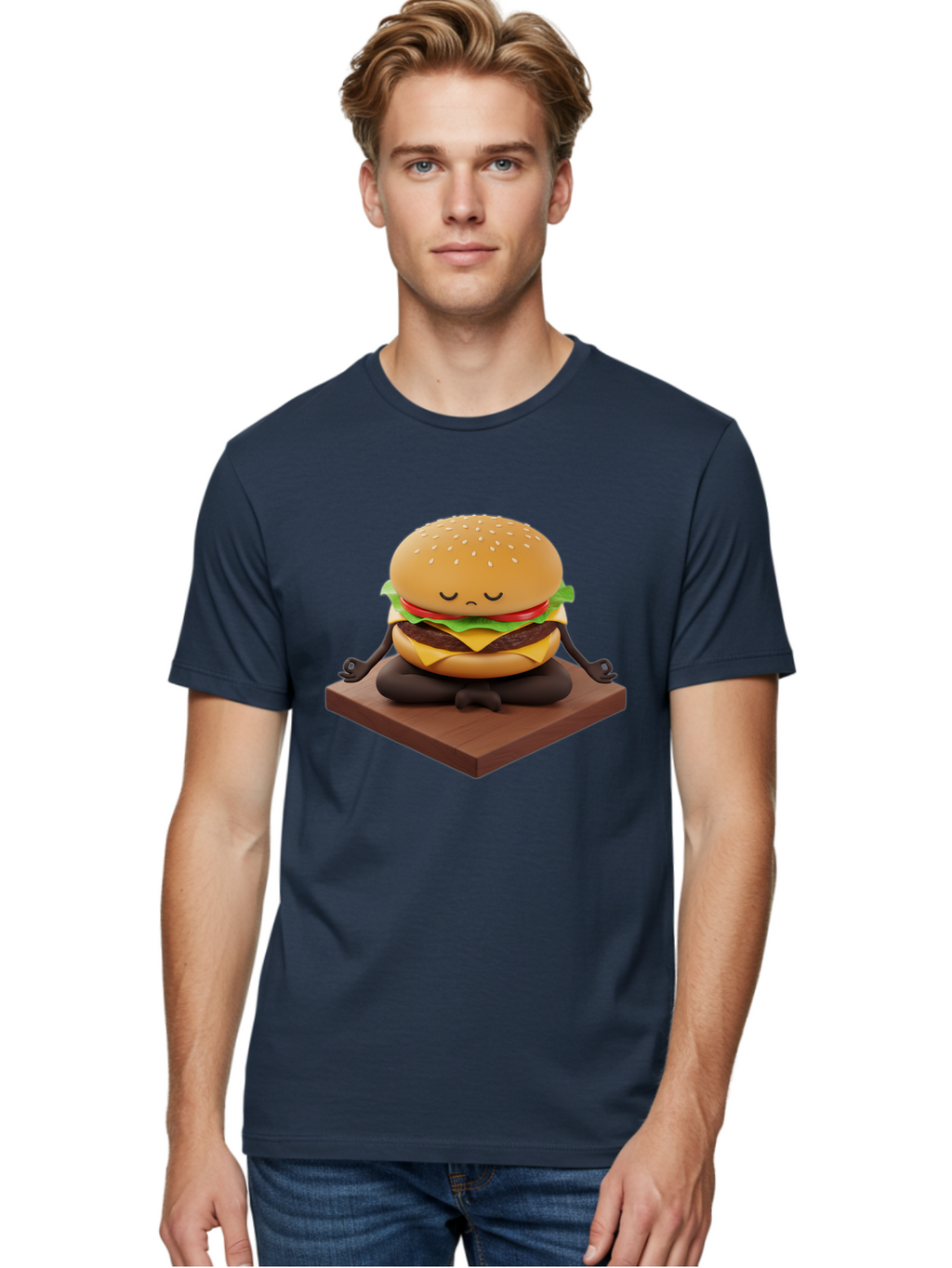 Meditating-Burger Men'S Graphic Tee, 100% Cotton, Comfortable Casual Summer Wear, Machine Washable, Vintage Camera, Old Camera, Antique Camera, Black Camera, Classic Photography, Photography Equipment, Nostalgic Device, Film Camera, Camera Art Bao638