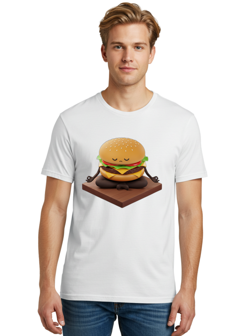 Meditating-Burger Men'S Graphic Tee, 100% Cotton, Comfortable Casual Summer Wear, Machine Washable, Vintage Camera, Old Camera, Antique Camera, Black Camera, Classic Photography, Photography Equipment, Nostalgic Device, Film Camera, Camera Art Bao638
