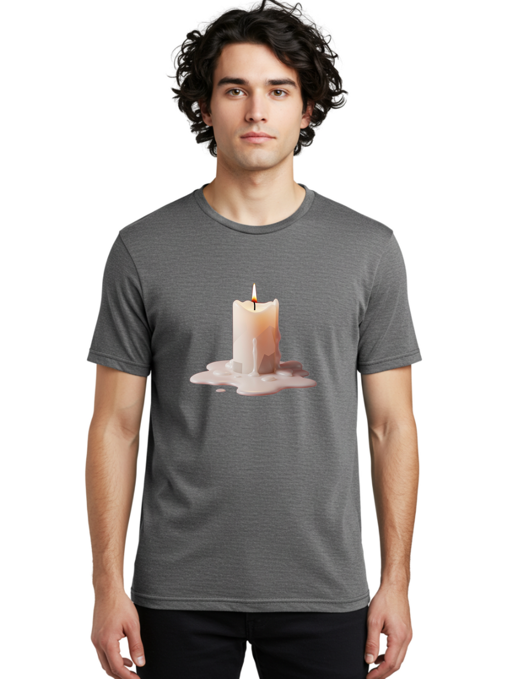 Melted-Candle-1 Men'S Graphic Tee, 100% Cotton, Comfortable Casual Summer Wear, Machine Washable, Vintage Camera, Old Camera, Antique Camera, Black Camera, Classic Photography, Photography Equipment, Nostalgic Device, Film Camera, Camera Art Bao639