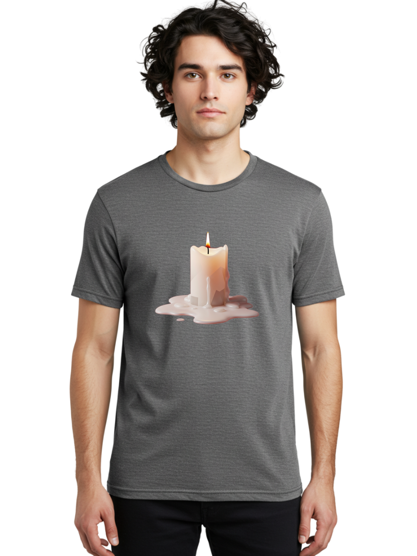 Melted-Candle-1 Men'S Graphic Tee, 100% Cotton, Comfortable Casual Summer Wear, Machine Washable, Vintage Camera, Old Camera, Antique Camera, Black Camera, Classic Photography, Photography Equipment, Nostalgic Device, Film Camera, Camera Art Bao639