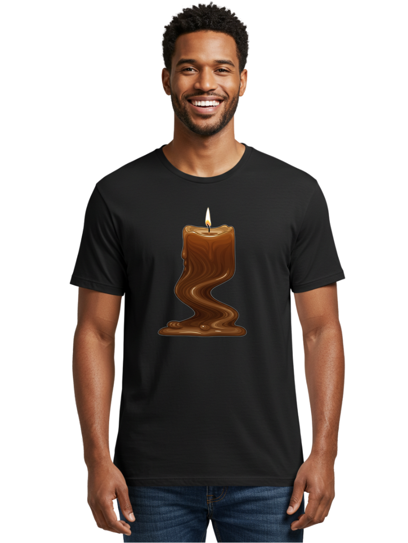 Melting-Candle-1 Men'S Graphic Tee, 100% Cotton, Comfortable Casual Summer Wear, Machine Washable, Vintage Camera, Old Camera, Antique Camera, Black Camera, Classic Photography, Photography Equipment, Nostalgic Device, Film Camera, Camera Art Bao641
