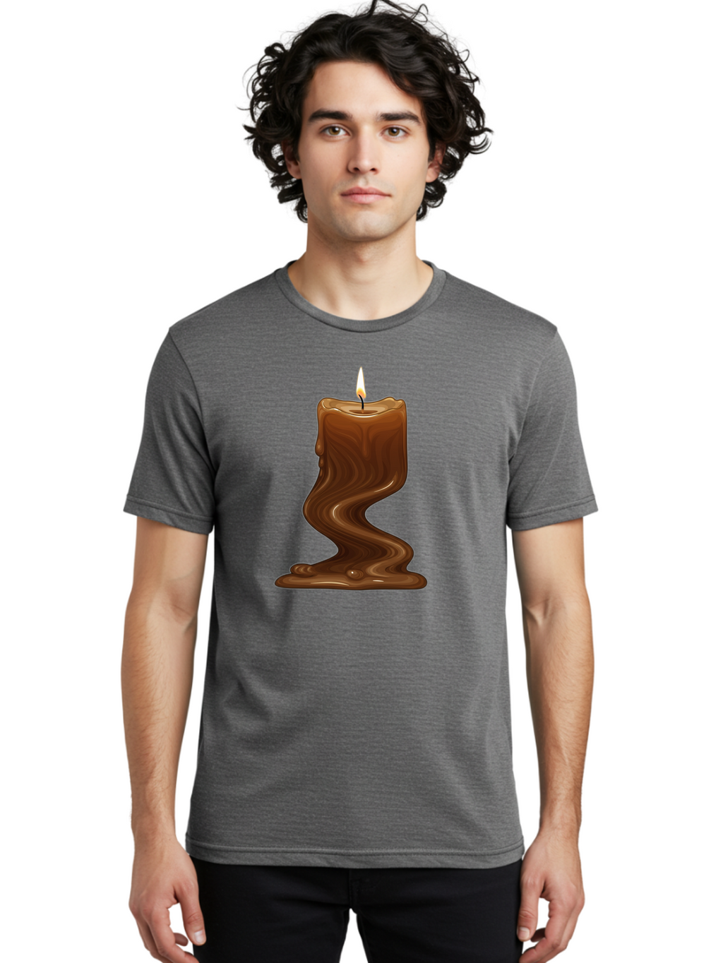 Melting-Candle-1 Men'S Graphic Tee, 100% Cotton, Comfortable Casual Summer Wear, Machine Washable, Vintage Camera, Old Camera, Antique Camera, Black Camera, Classic Photography, Photography Equipment, Nostalgic Device, Film Camera, Camera Art Bao641