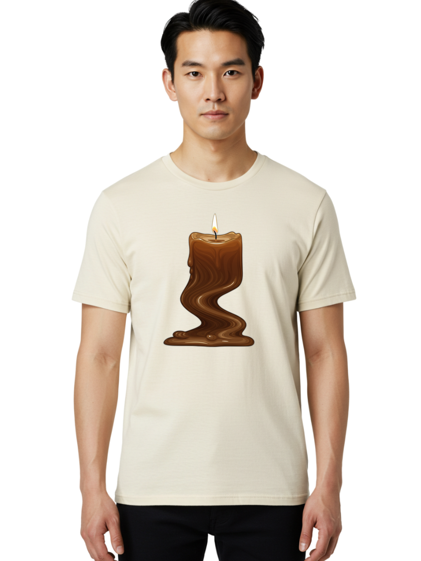 Melting-Candle-1 Men'S Graphic Tee, 100% Cotton, Comfortable Casual Summer Wear, Machine Washable, Vintage Camera, Old Camera, Antique Camera, Black Camera, Classic Photography, Photography Equipment, Nostalgic Device, Film Camera, Camera Art Bao641