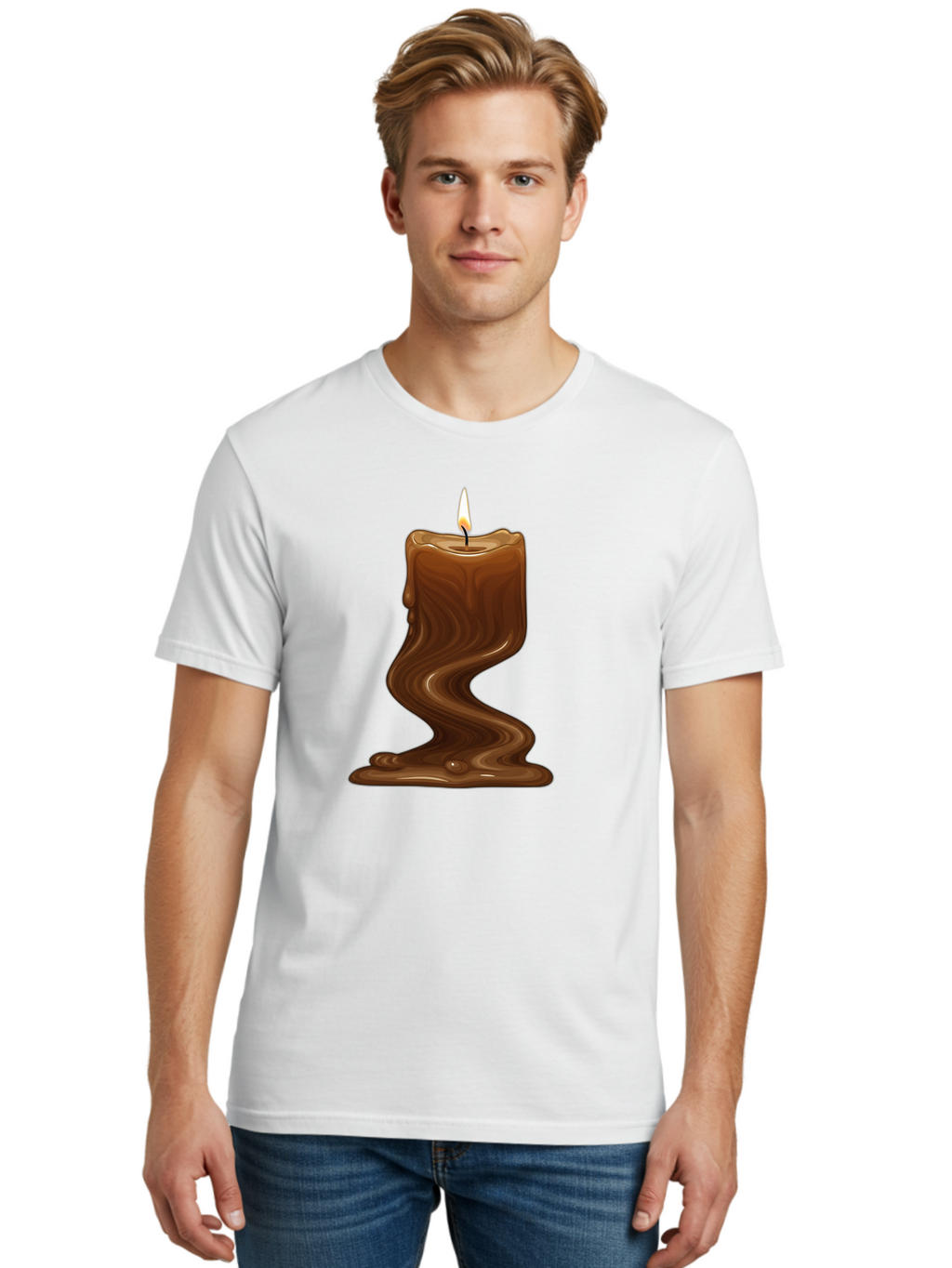 Melting-Candle-1 Men'S Graphic Tee, 100% Cotton, Comfortable Casual Summer Wear, Machine Washable, Vintage Camera, Old Camera, Antique Camera, Black Camera, Classic Photography, Photography Equipment, Nostalgic Device, Film Camera, Camera Art Bao641