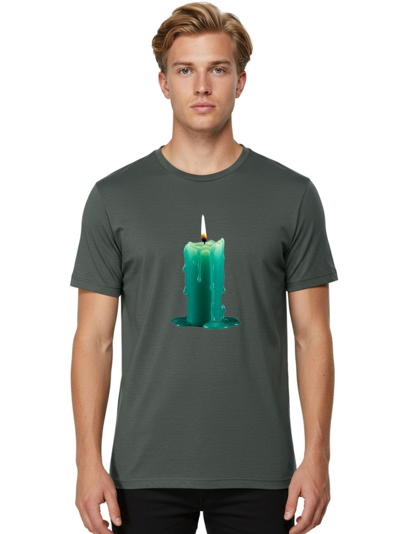 Melting-Candle-2 Men'S Graphic Tee, 100% Cotton, Comfortable Casual Summer Wear, Machine Washable, Vintage Camera, Old Camera, Antique Camera, Black Camera, Classic Photography, Photography Equipment, Nostalgic Device, Film Camera, Camera Art Bao642